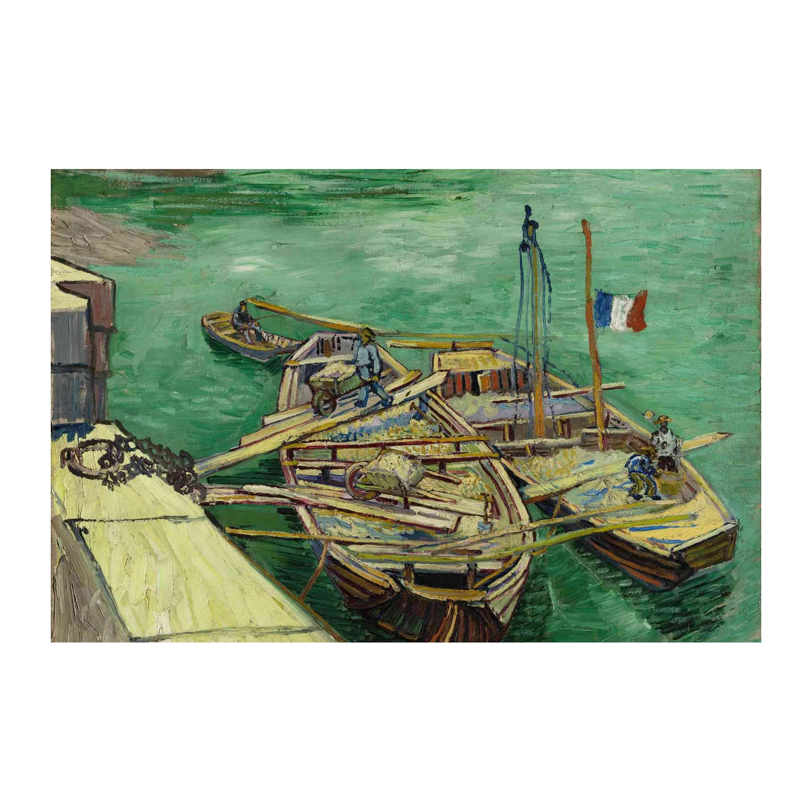 Boats at Arles Van Gogh Style Wall Art