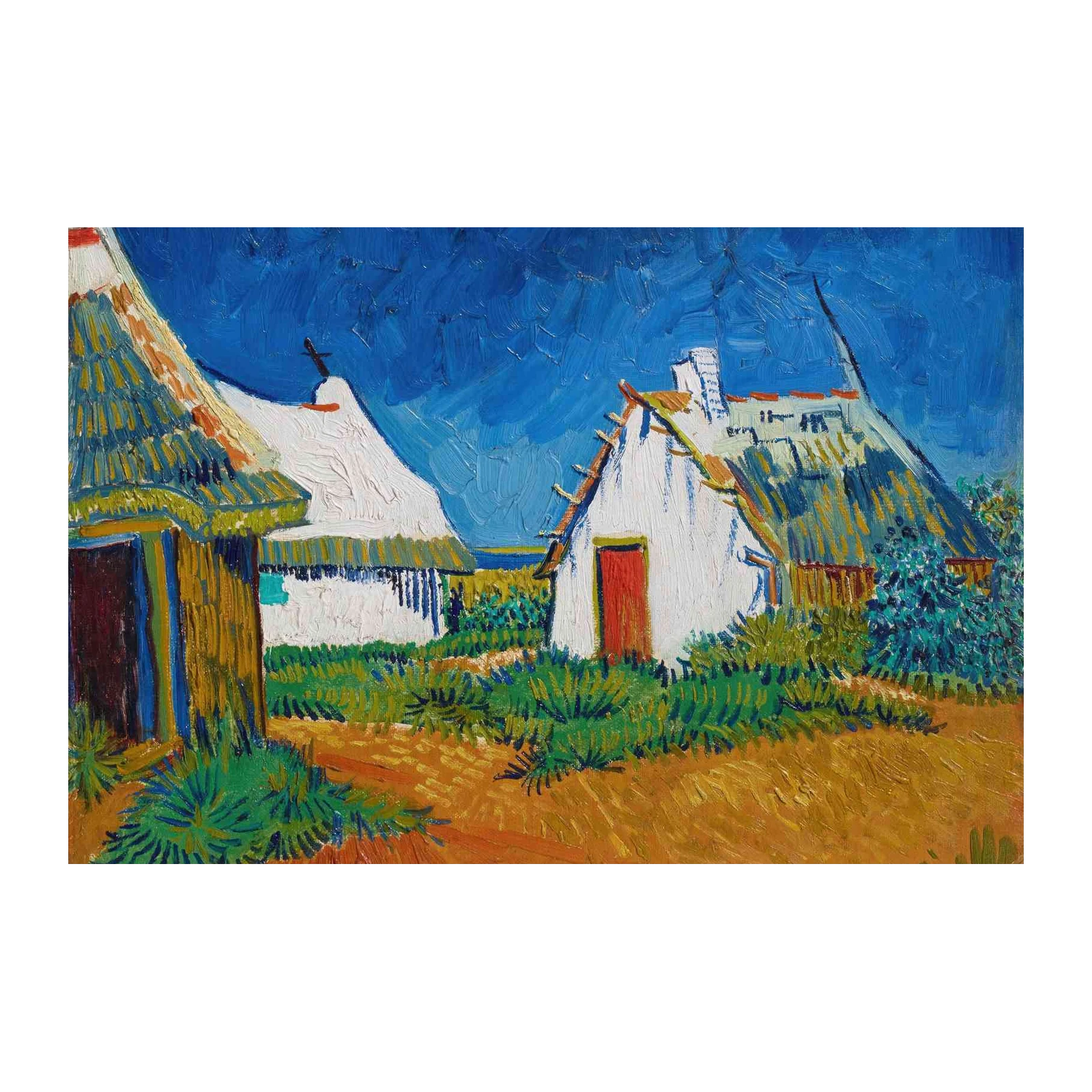Vibrant Village Houses Van Gogh Wall Art