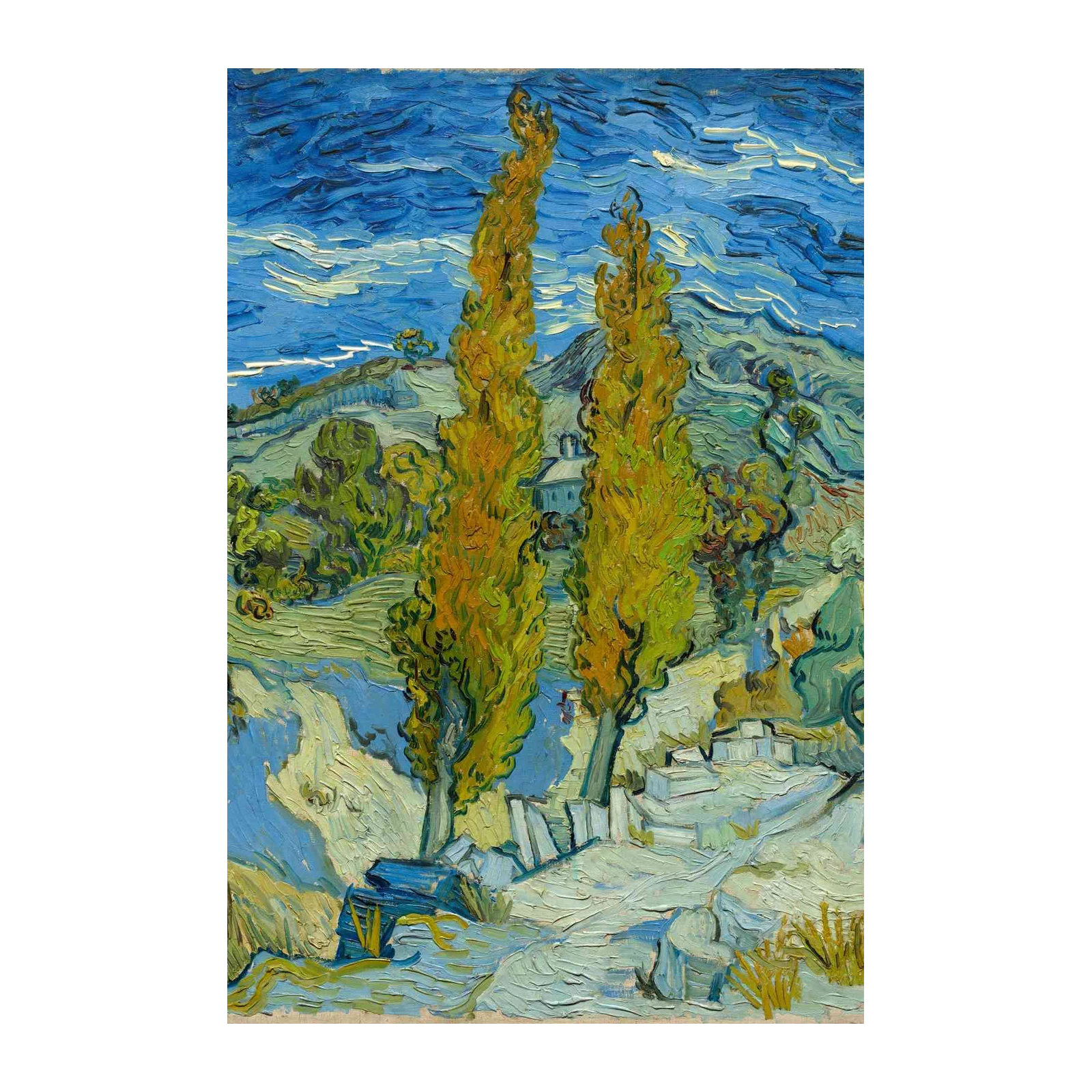 Vibrant Cypresses Landscape Wall Art