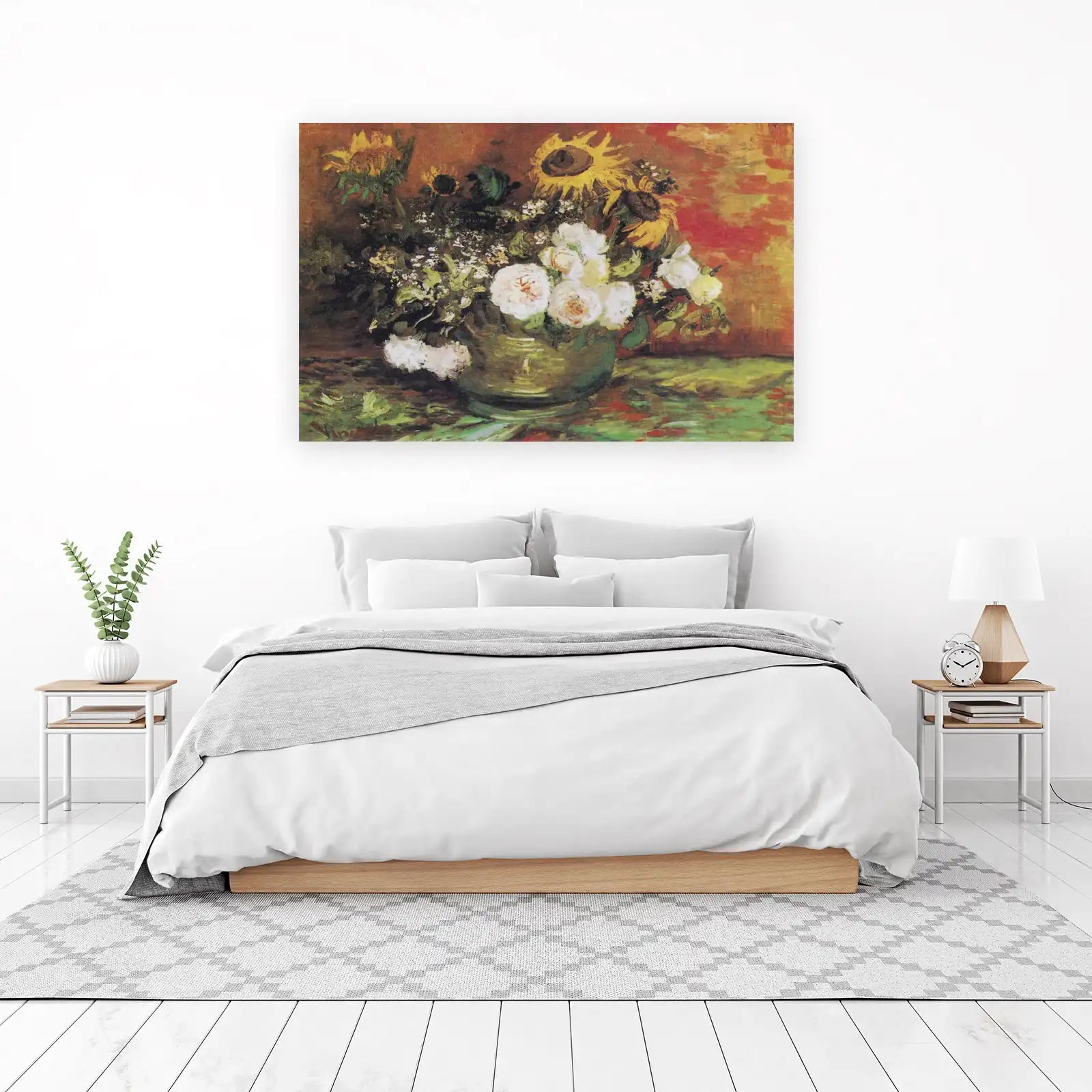 Vase of Sunflowers & Roses Wall Art