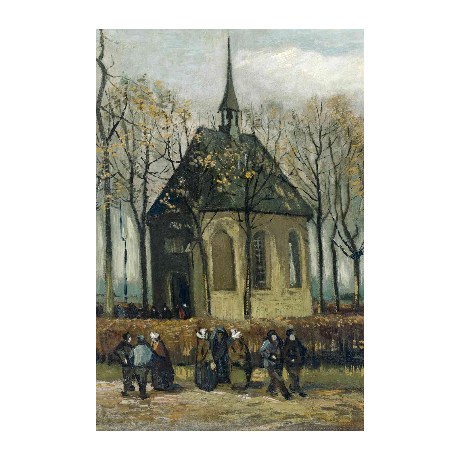 Autumn Village Church Landscape Van Gogh Wall Art