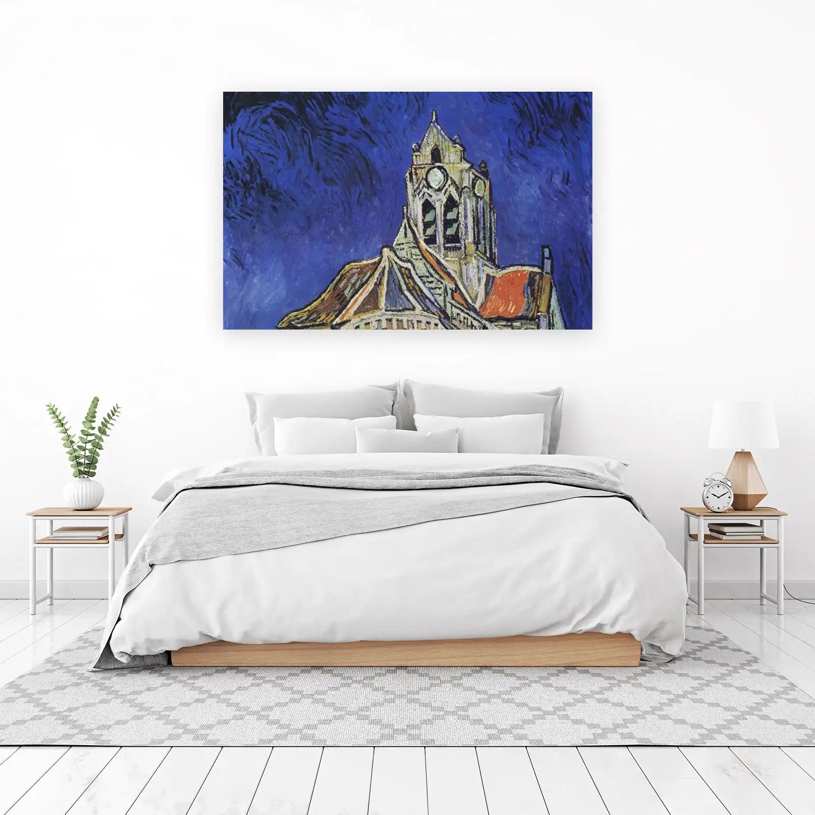 Starry Night Over Church Tower Wall Art