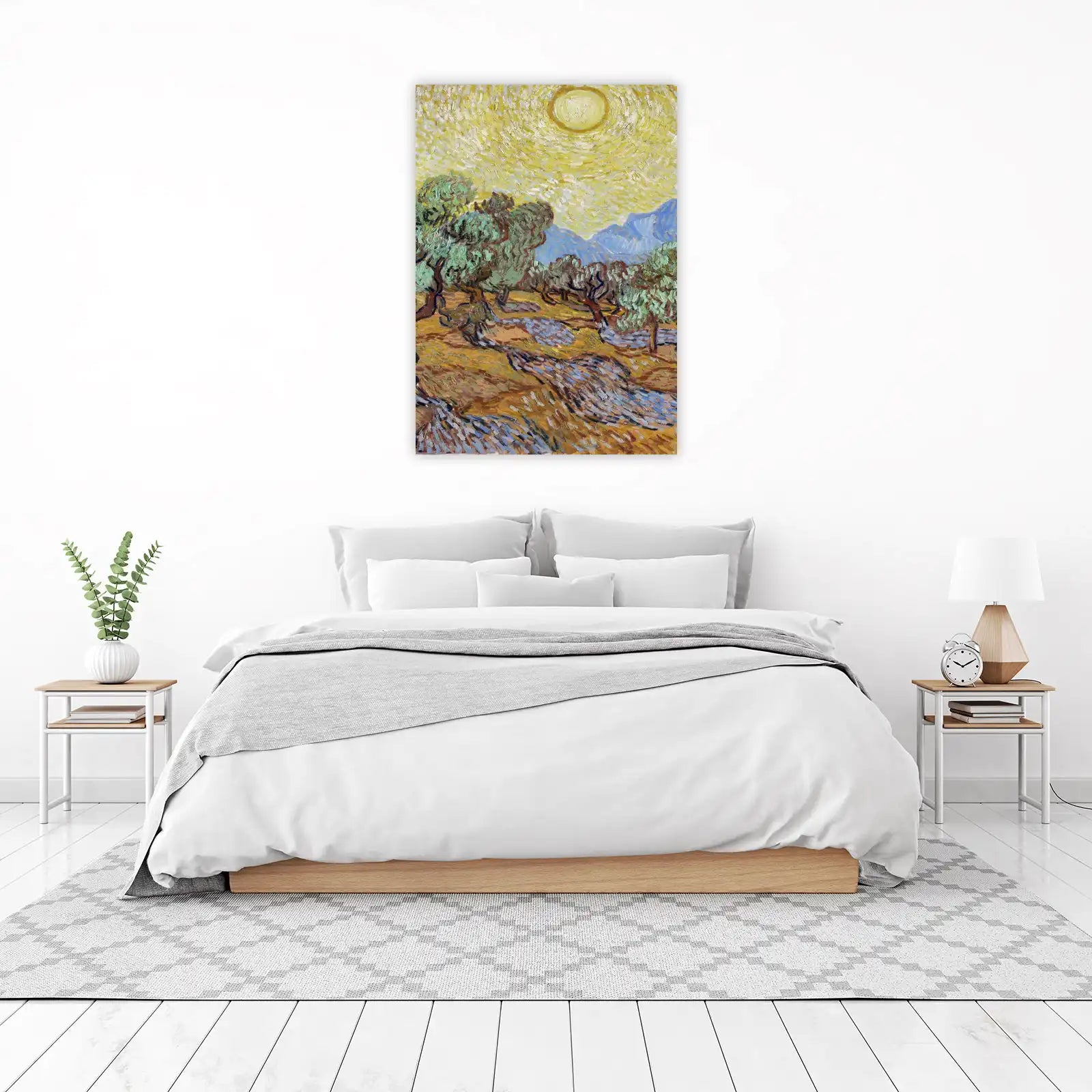 Van Gogh Olive Grove Sunburst Wall Art