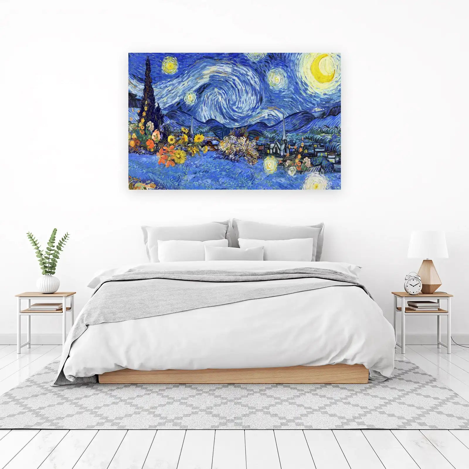 Starry Night Floral Dream Wall Art