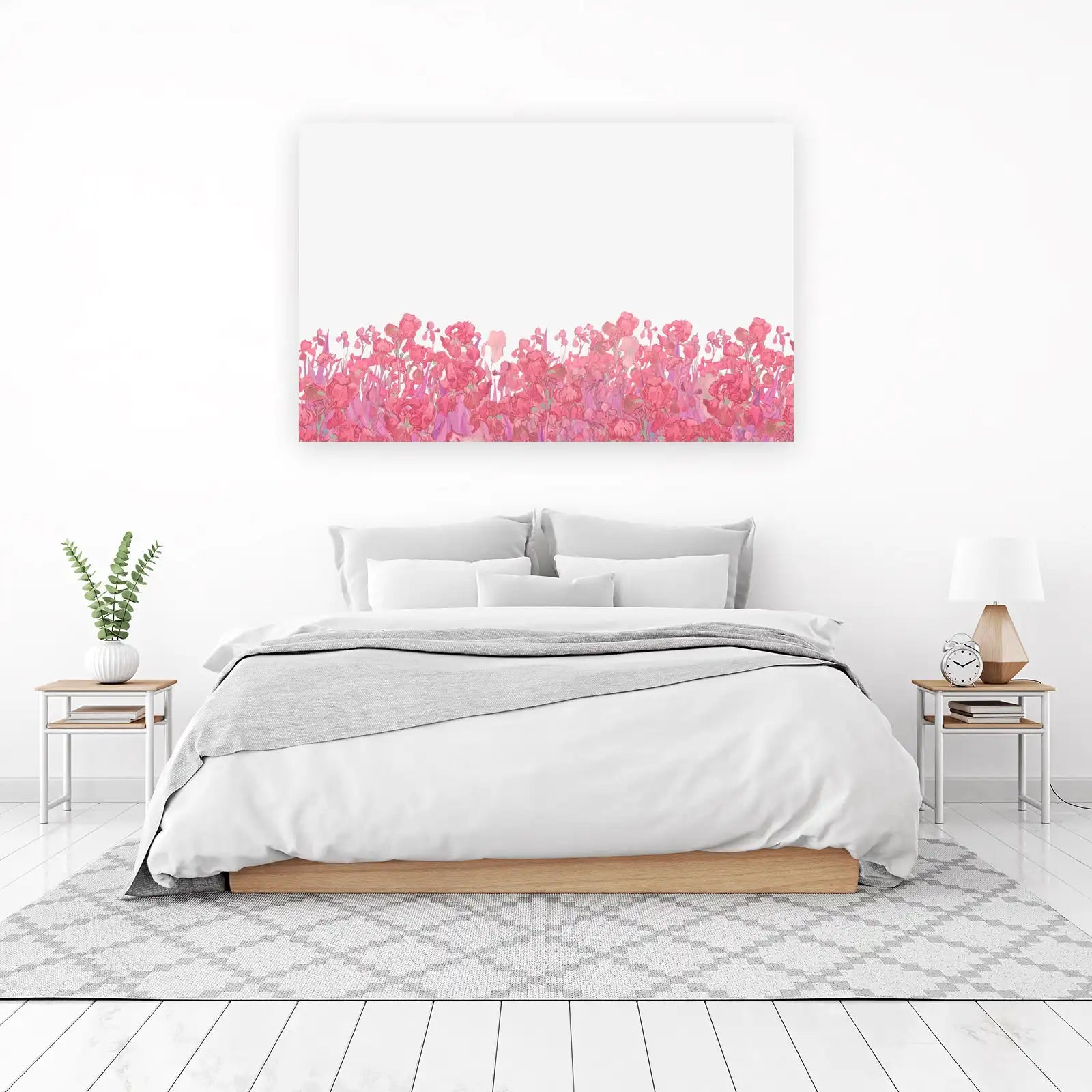 Vibrant Pink Iris Field Wall Art