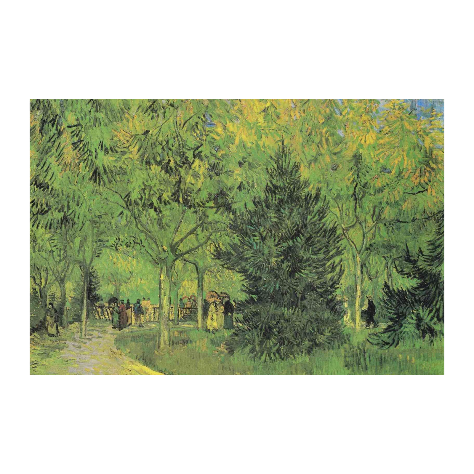 Vibrant Impressionist Park Scene Wall Art