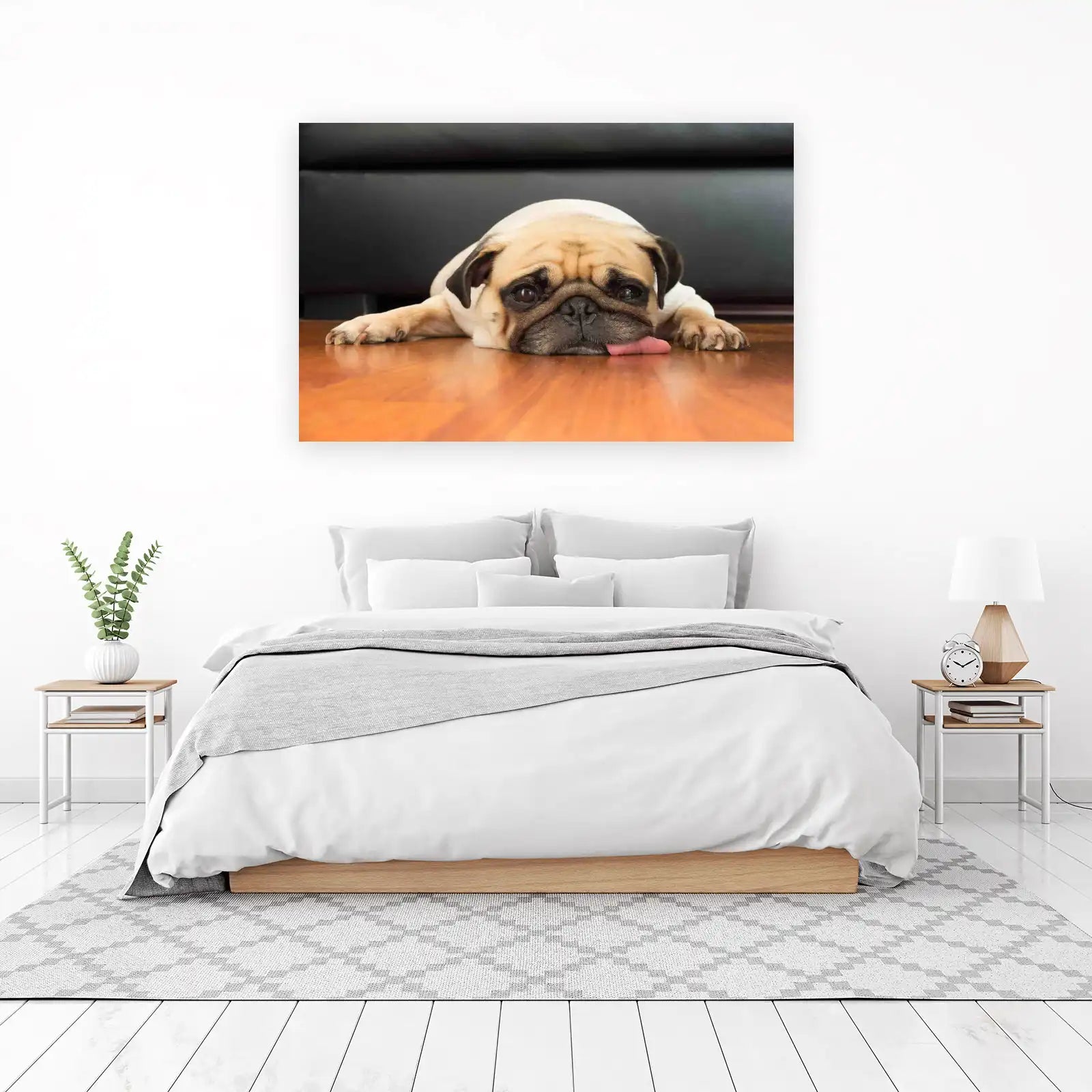 Adorable Pug Face with Tongue Out Wall Art