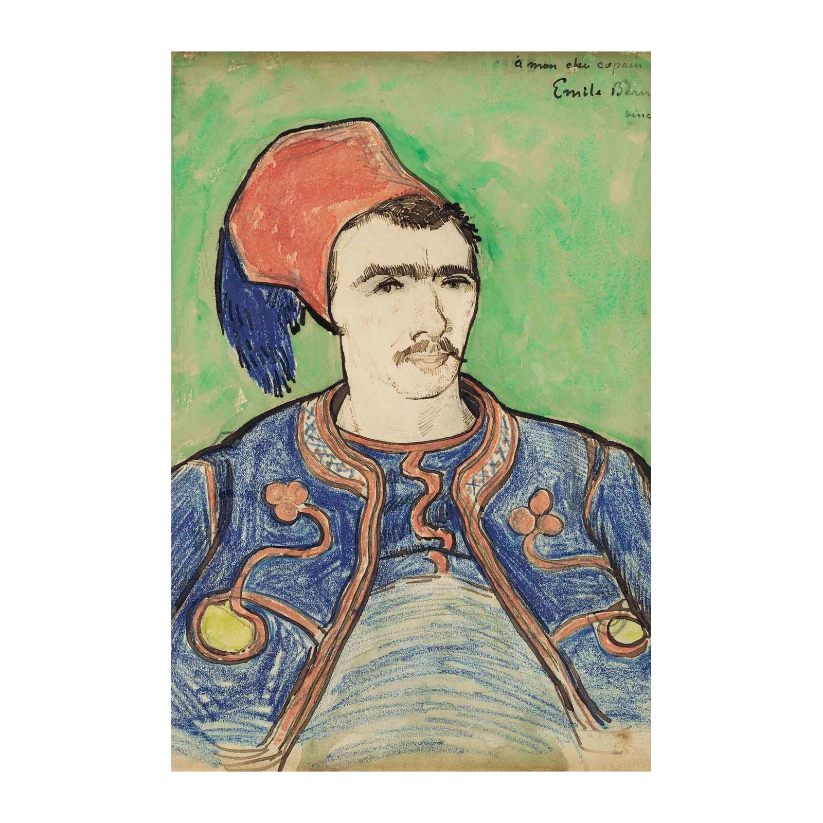 Emile Bernard Portrait Van Gogh Inspired Wall Art