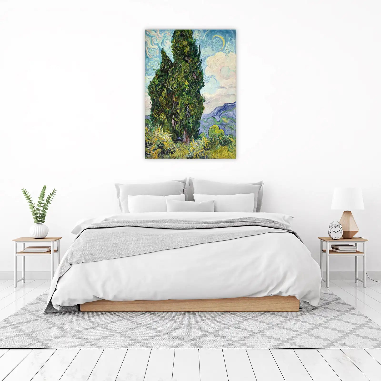 Vincent Van Gogh Cypress Tree Sky Wall Art