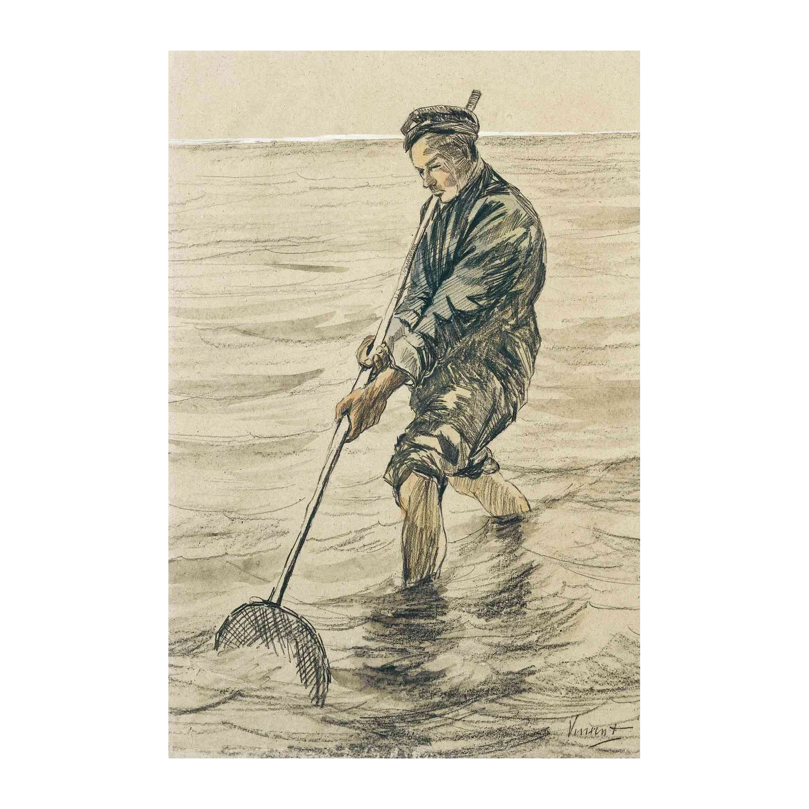 Fisherman with Net Wall Art