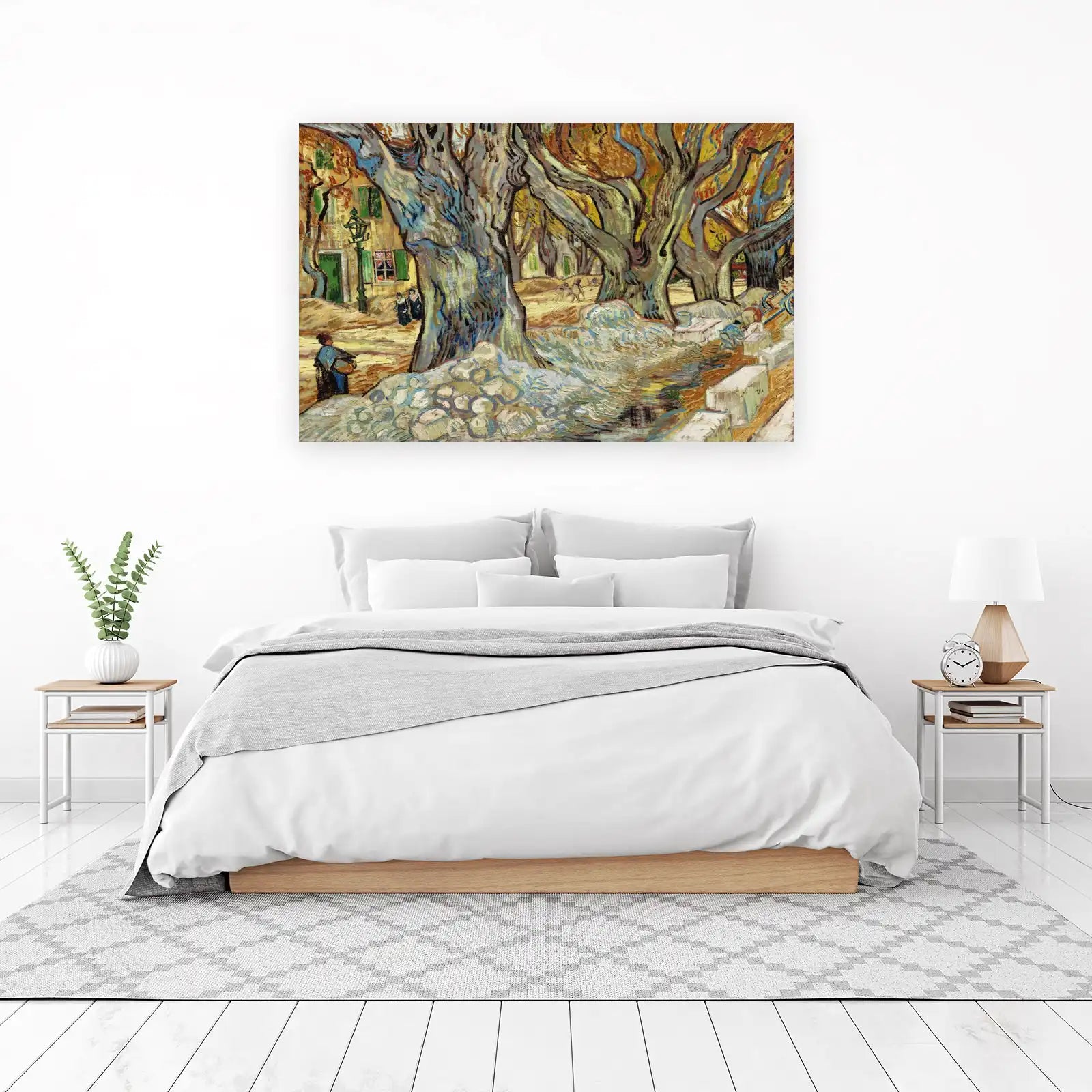Vibrant Trees Pathway Van Gogh Style Wall Art