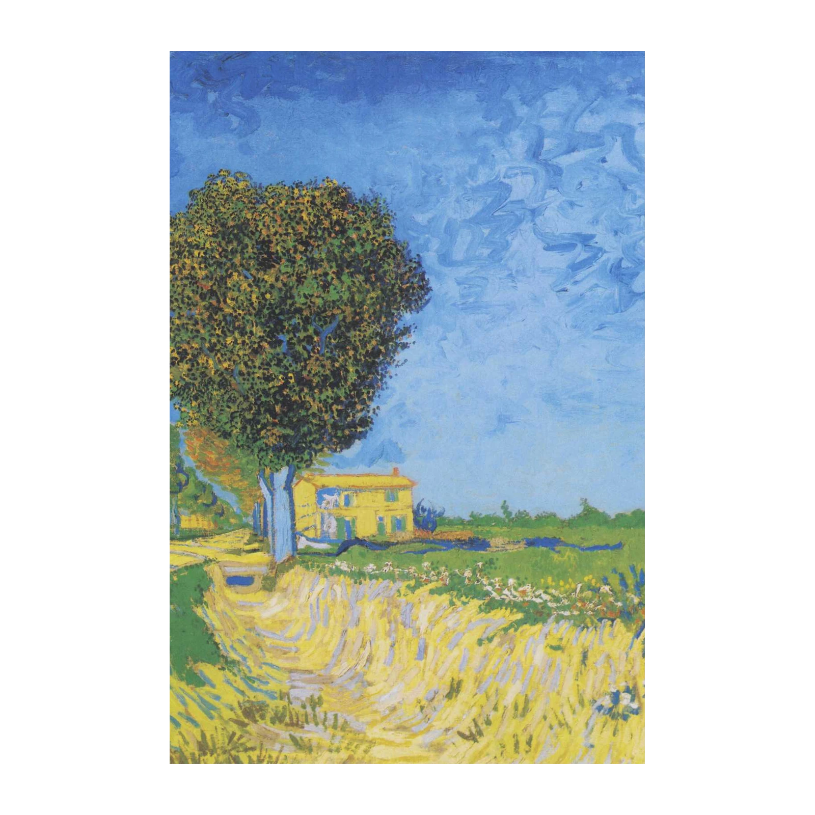 Vibrant Countryside Yellow House Wall Art