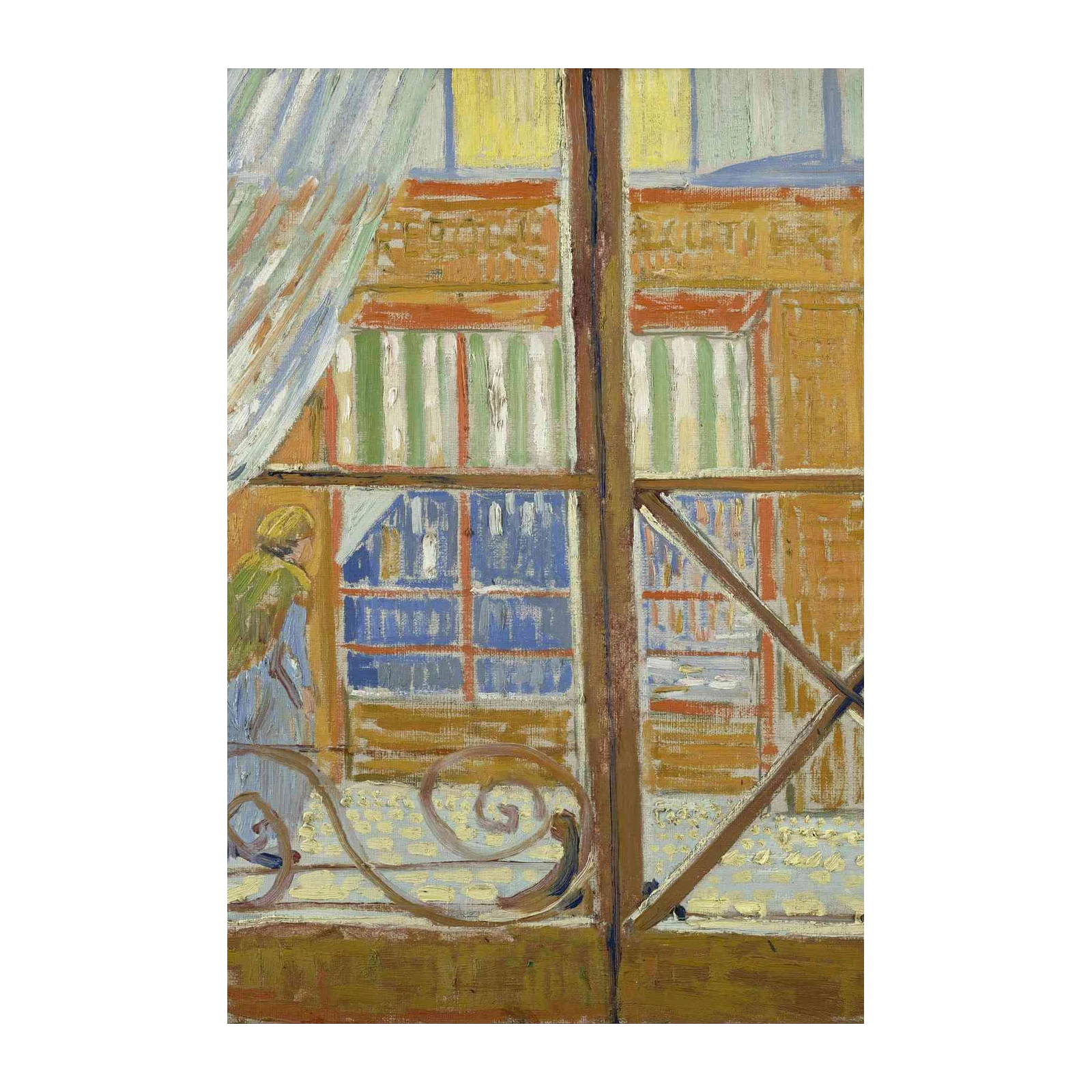 Vibrant Street Scene Window Wall Art