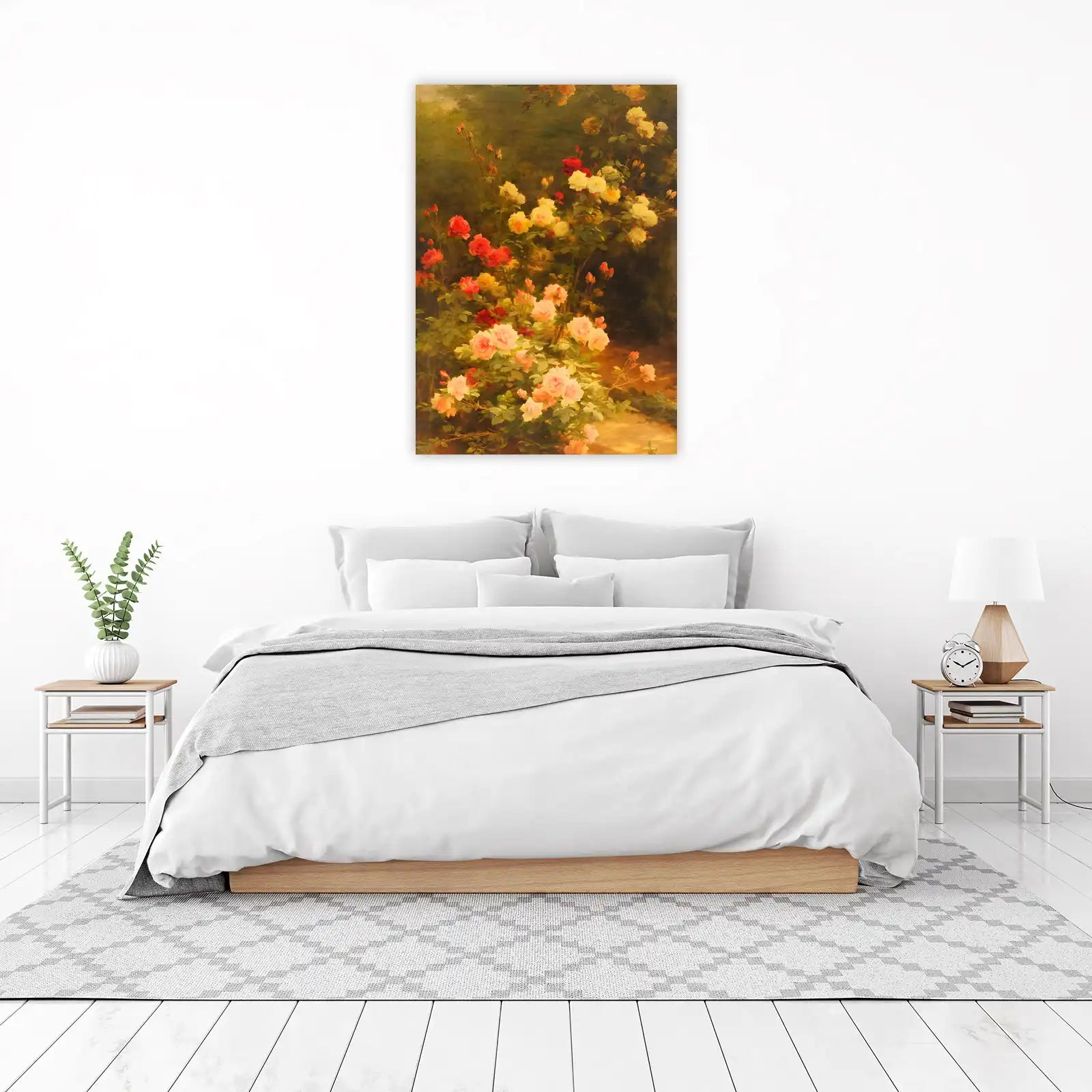 Vintage Rose Garden Floral Wall Art