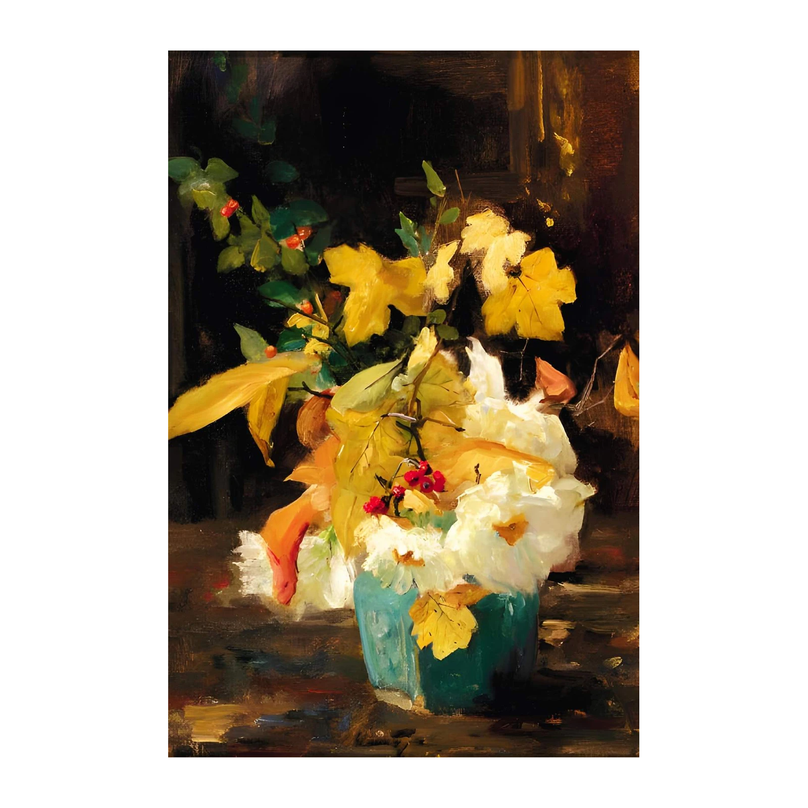 Vibrant Autumn Floral Still Life Wall Art
