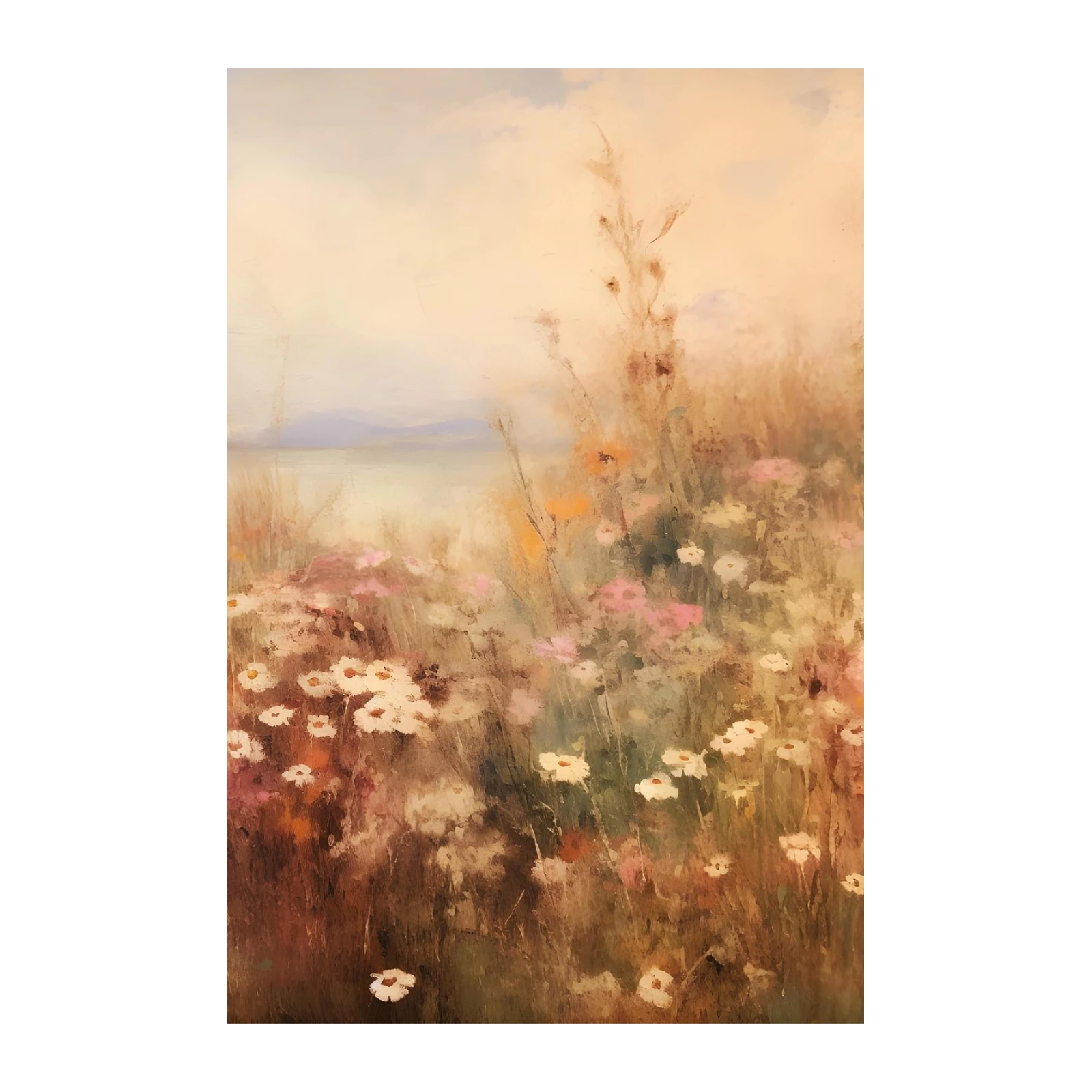 Dreamy Meadow Floral Impressionist Wall Art