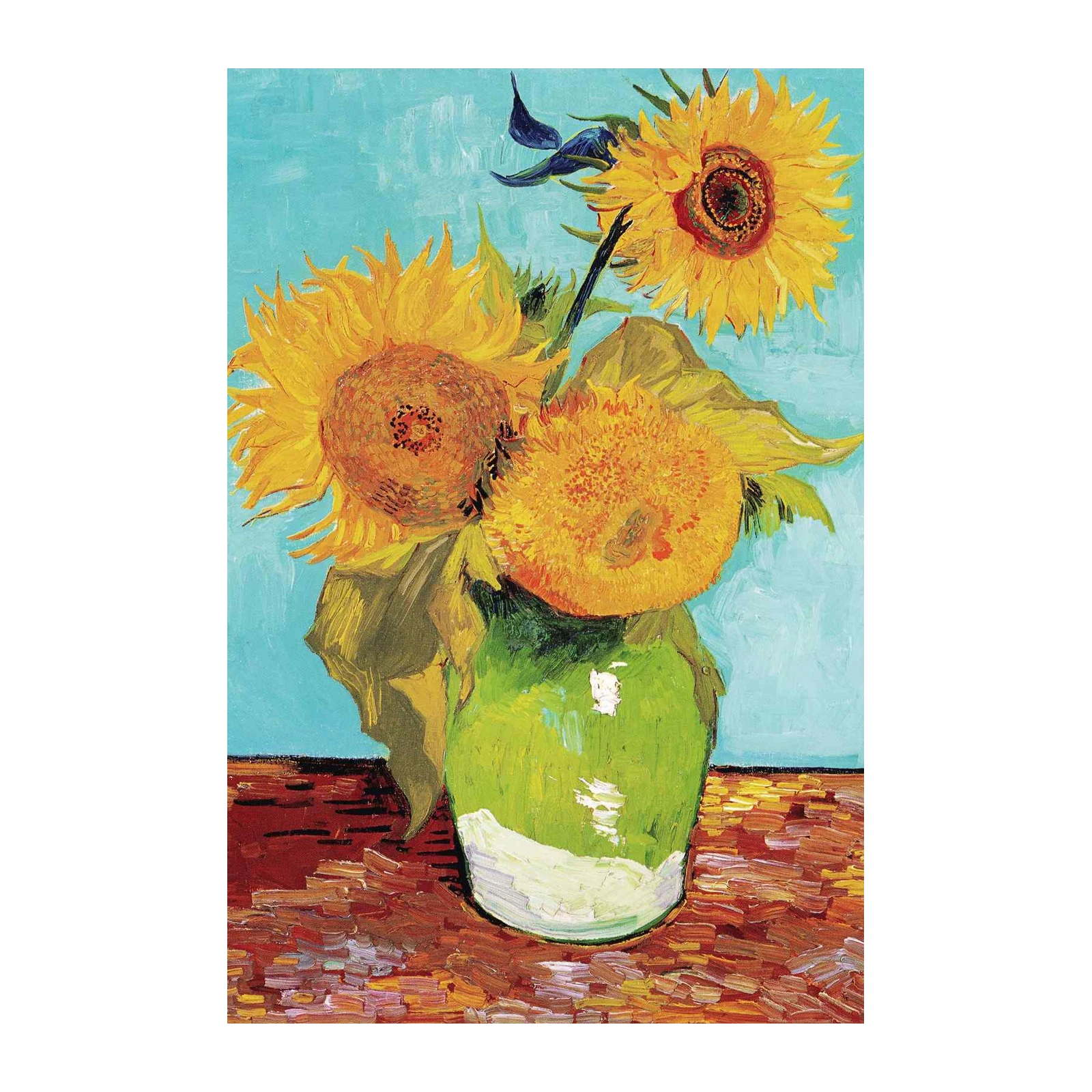 Vibrant Sunflowers in Green Vase Wall Art
