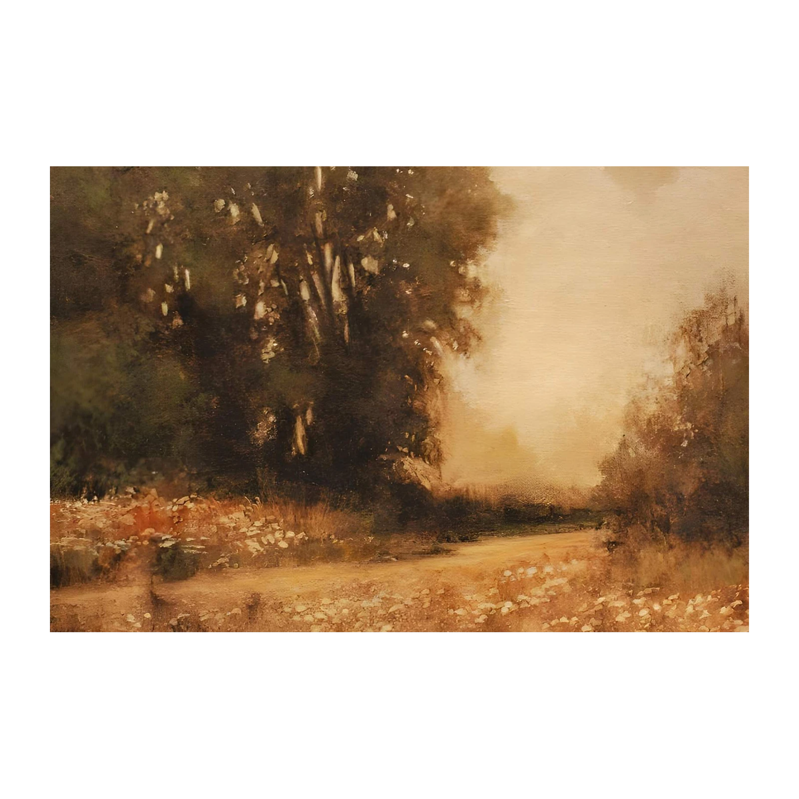 Golden Meadow Path Landscape Wall Art