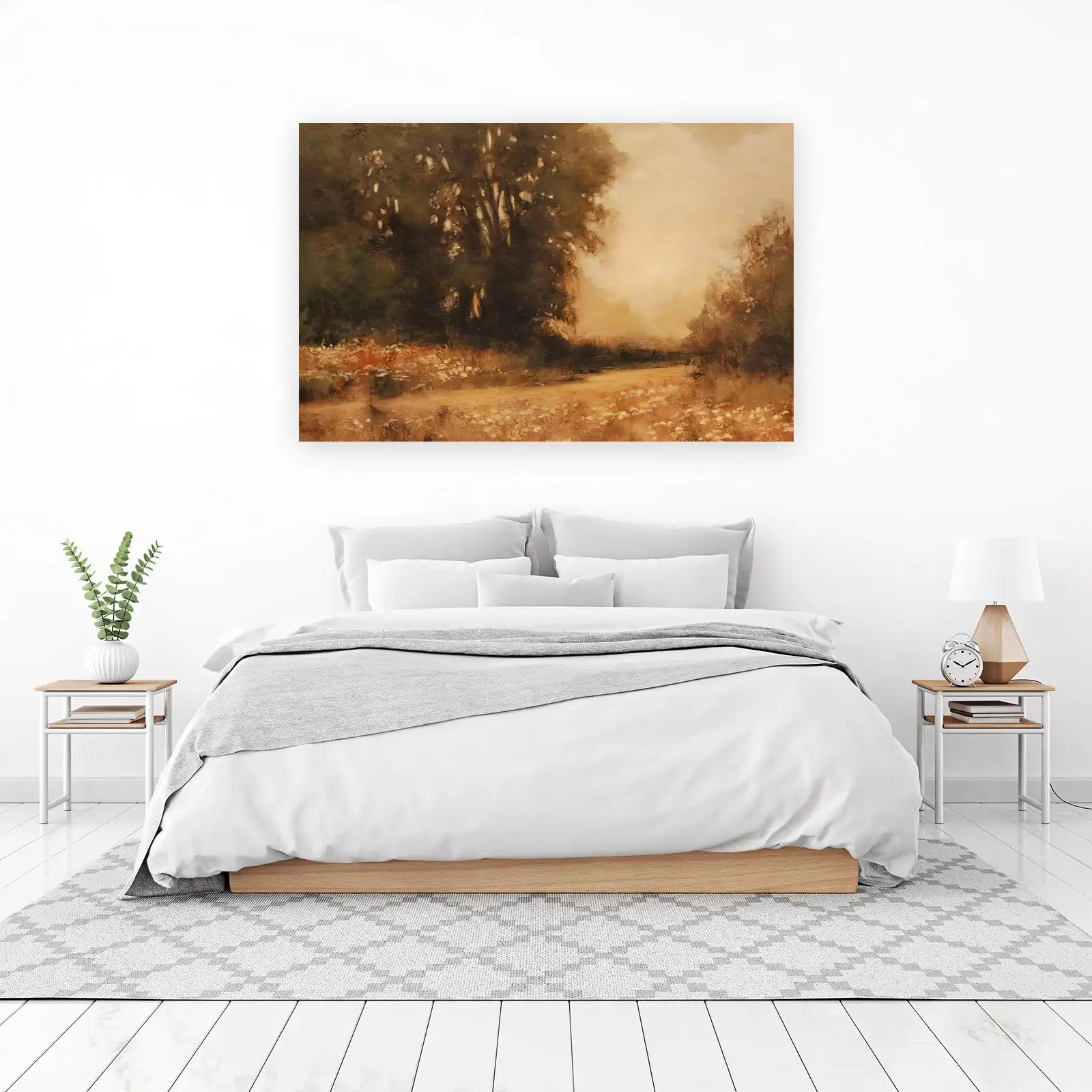 Golden Meadow Path Landscape Wall Art