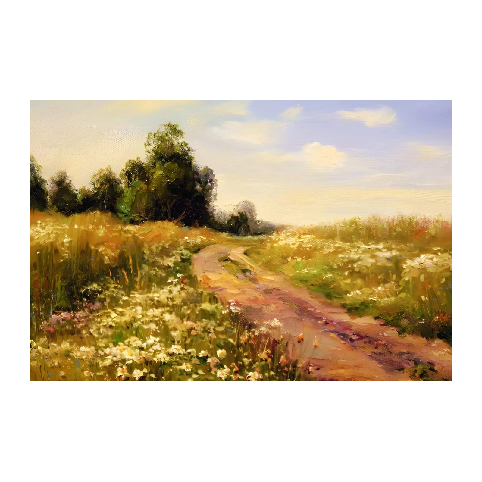 Idyllic Meadow Path Landscape Wall Art