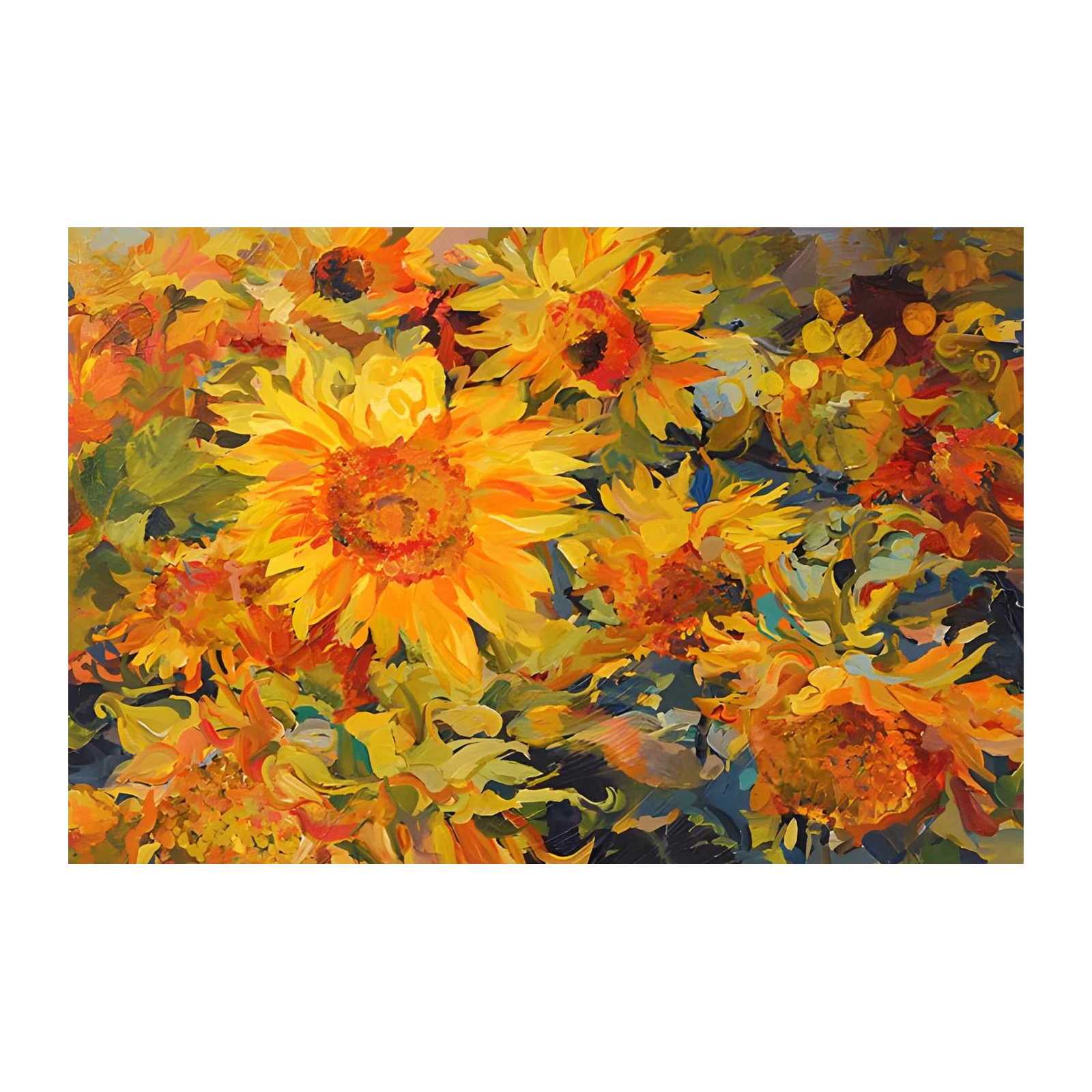 Vibrant Sunflower Bouquet Impressionist Wall Art