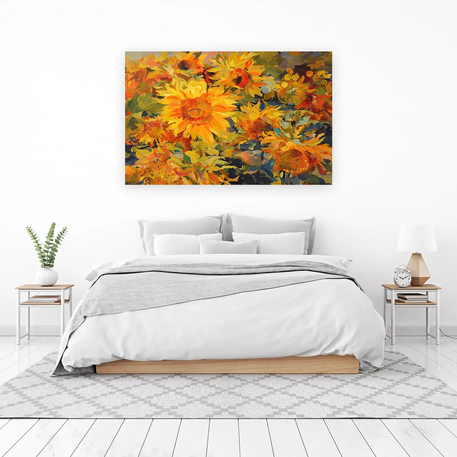 Vibrant Sunflower Bouquet Impressionist Wall Art