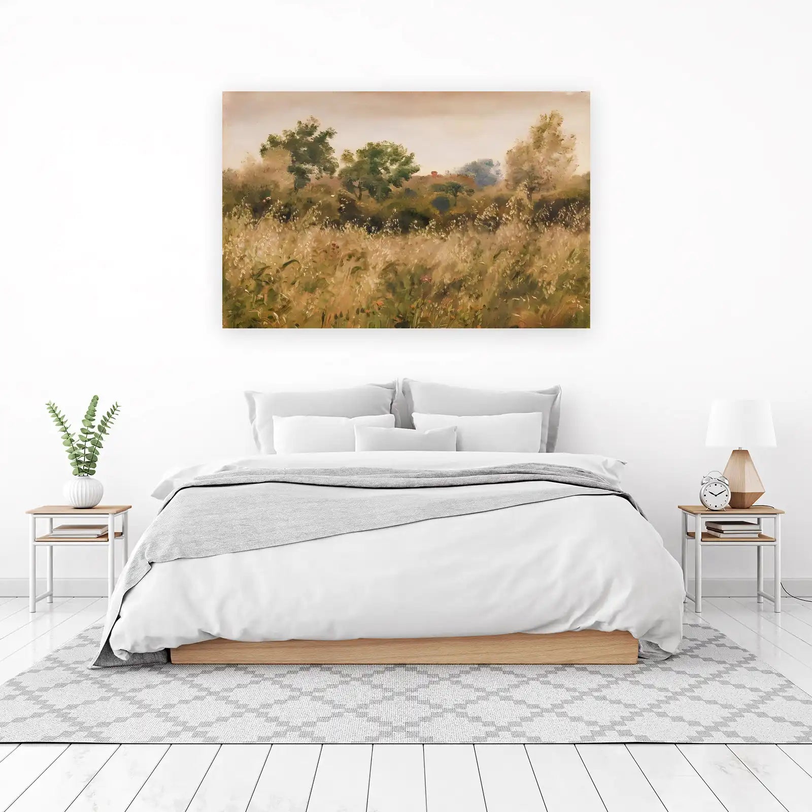Golden Meadow Serenity Landscape Wall Art