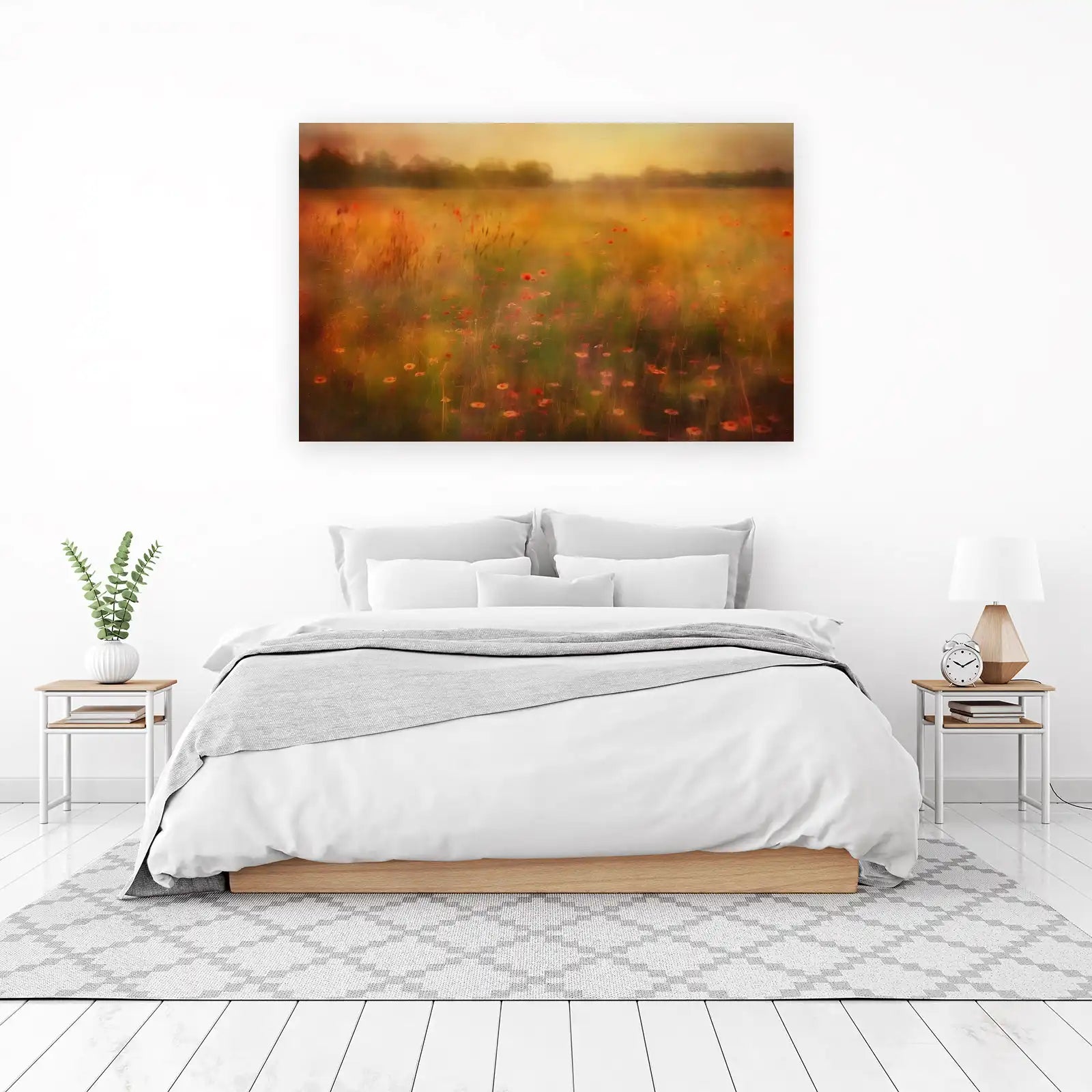 Golden Poppy Field Impression Wall Art