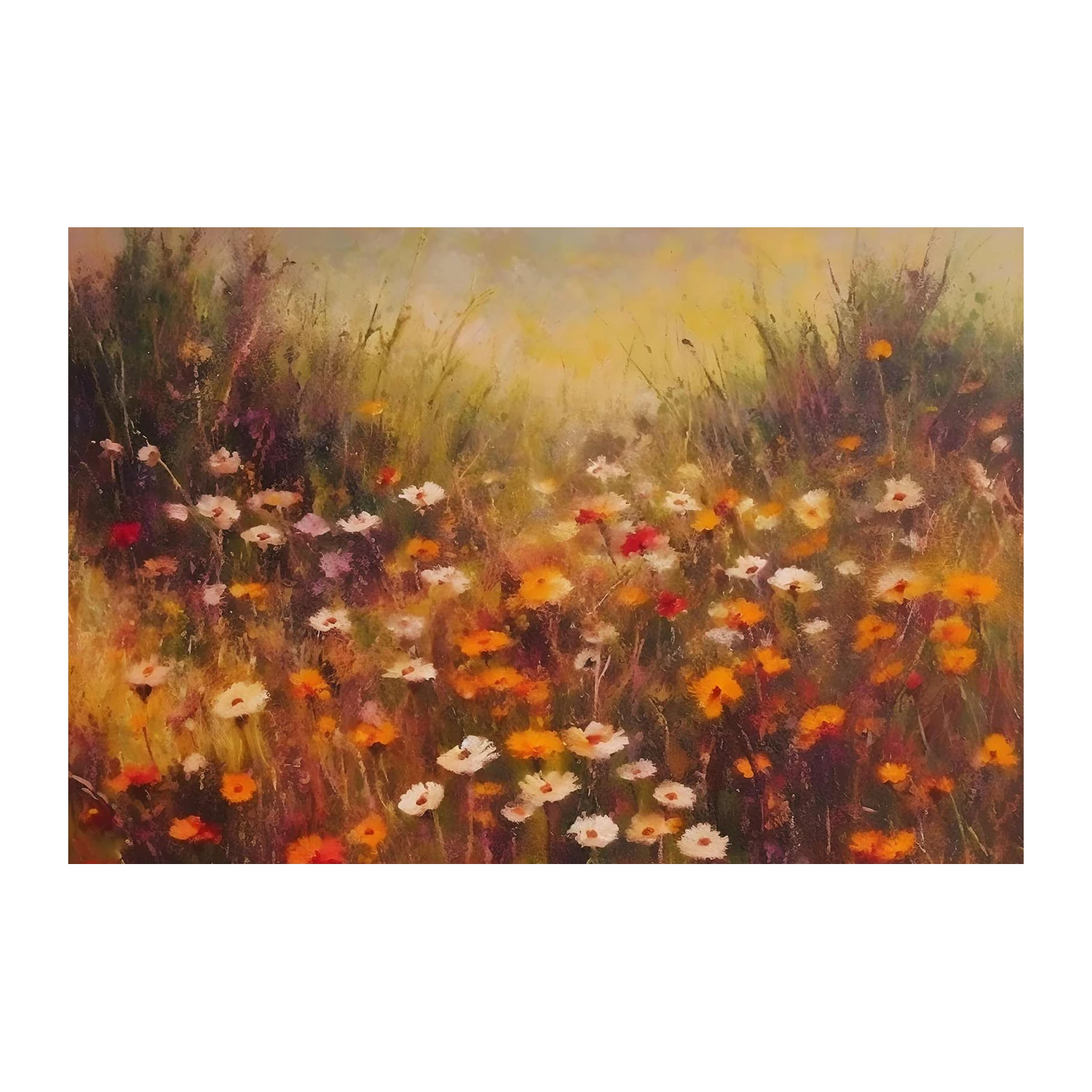 Golden Meadow Floral Art Wall Art