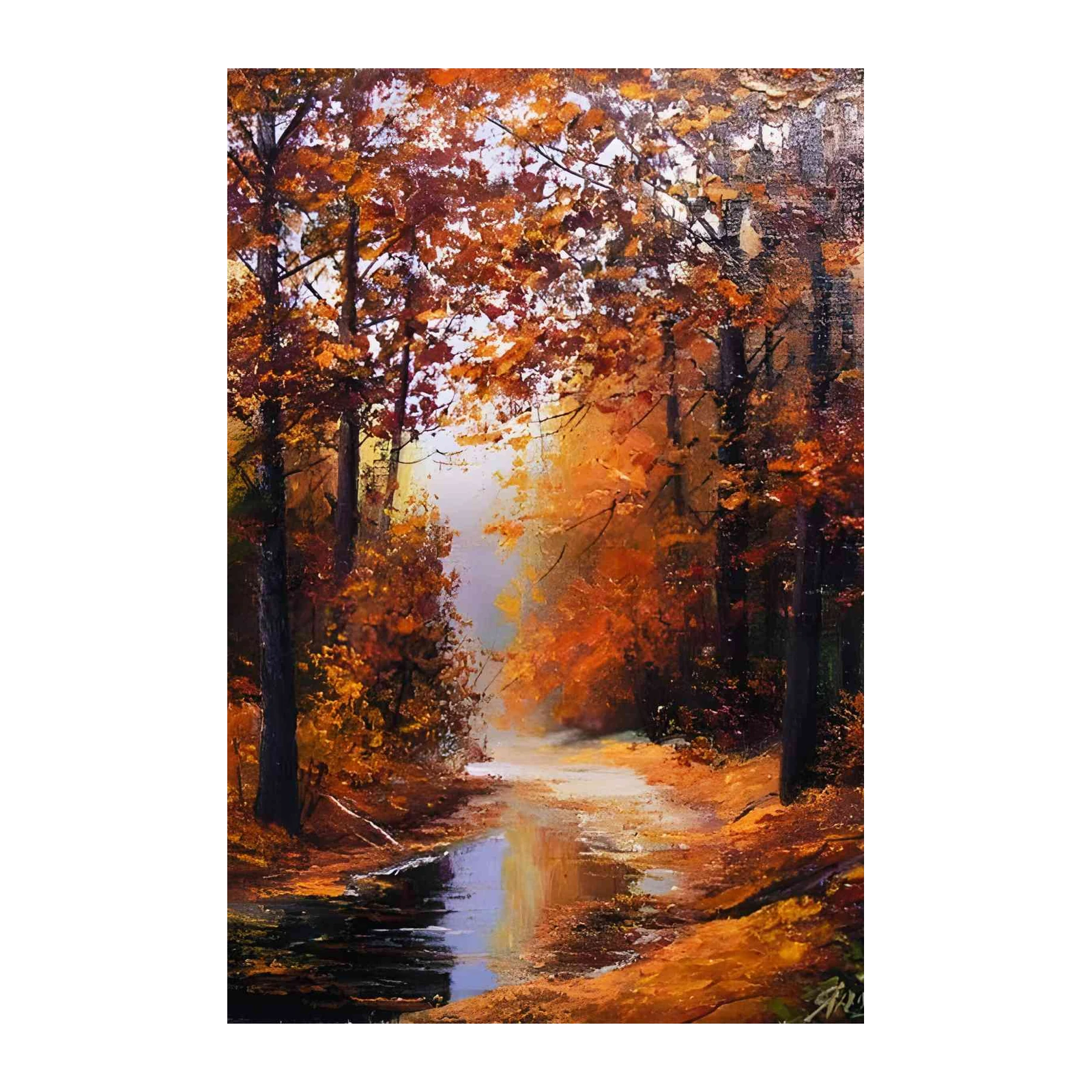 Vibrant Autumn Forest Path Wall Art