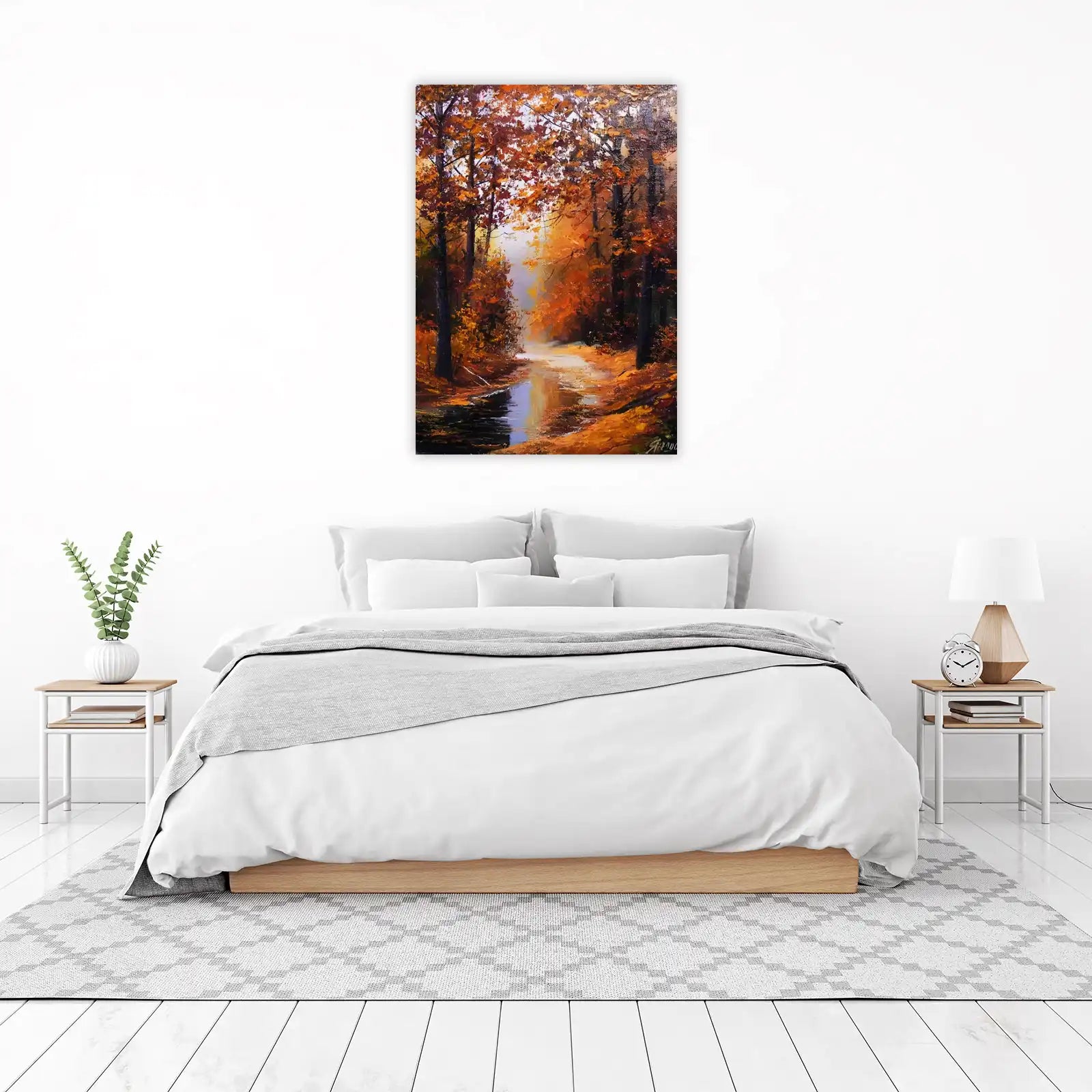 Vibrant Autumn Forest Path Wall Art