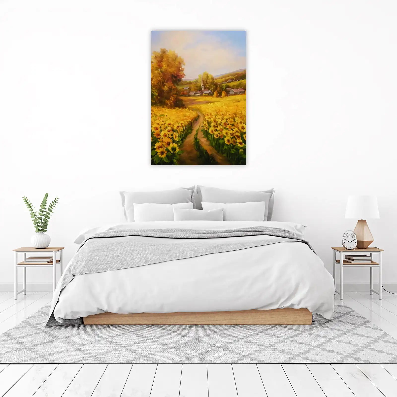Sun-Drenched Sunflower Fields Landscape Wall Art