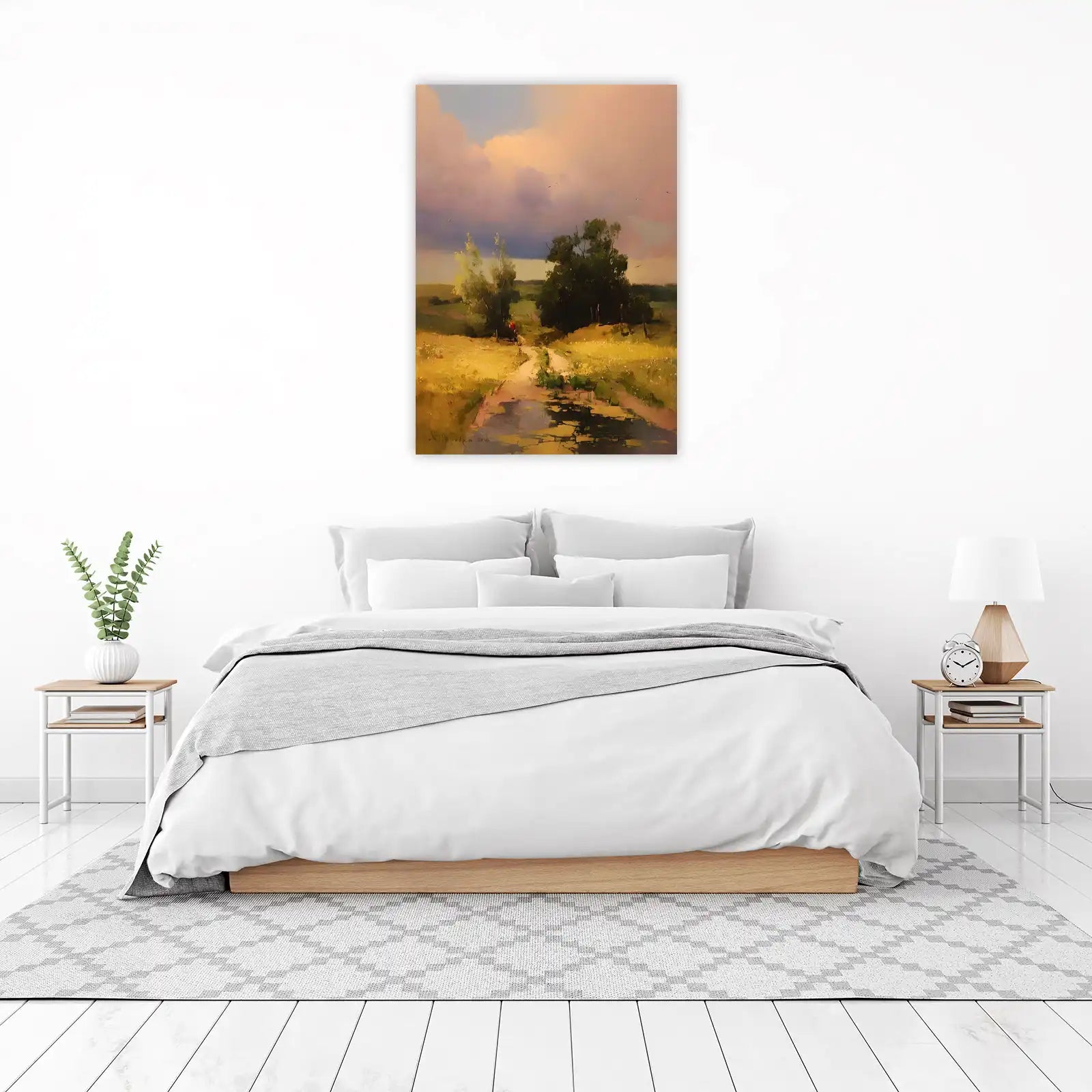 Golden Hour Countryside Landscape Wall Art