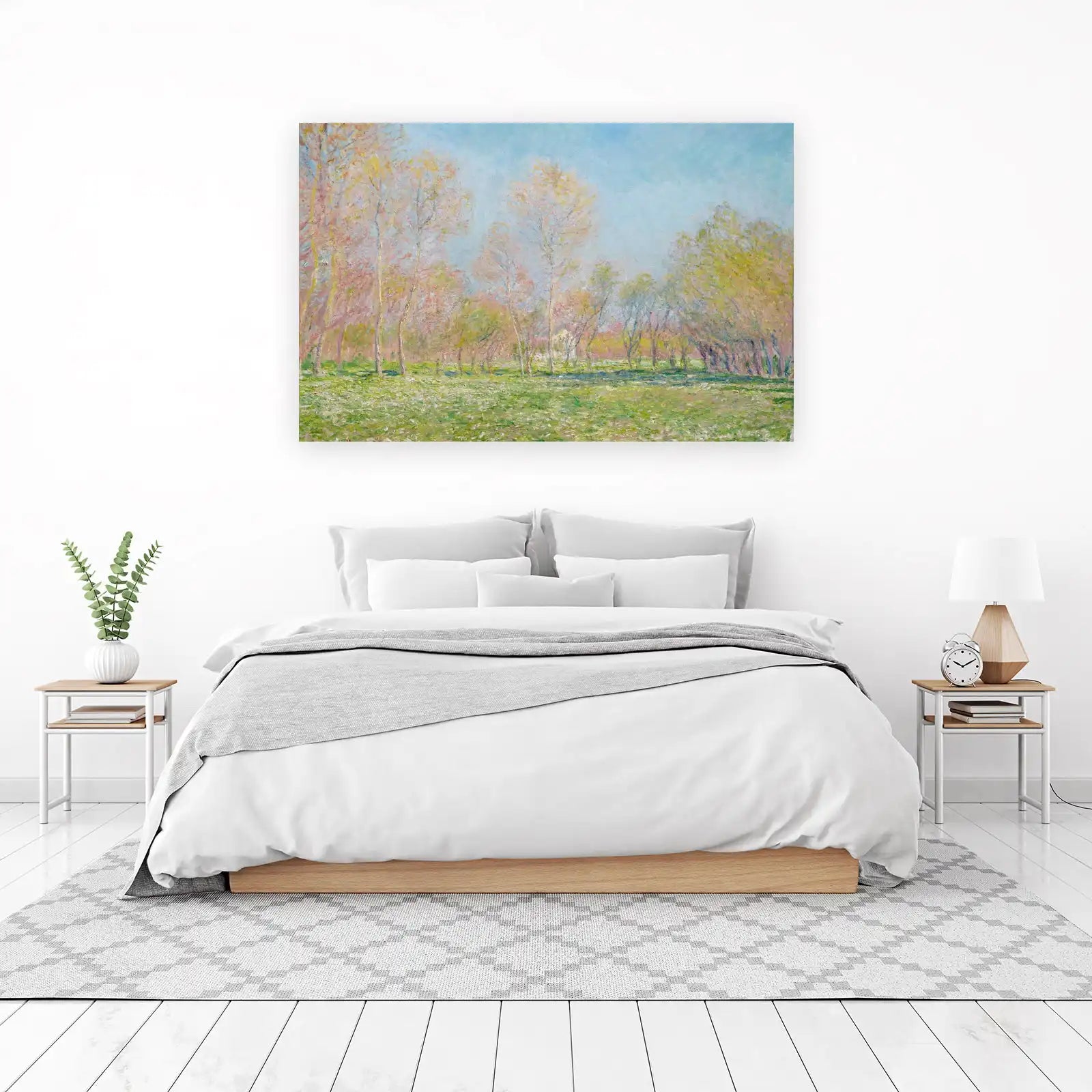 Impressionist Poplar Trees & Meadow Wall Art