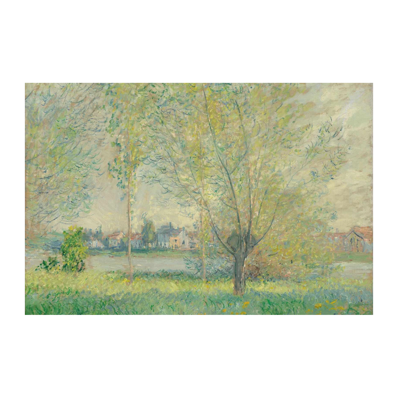 Serene River Landscape Impressionist Wall Art