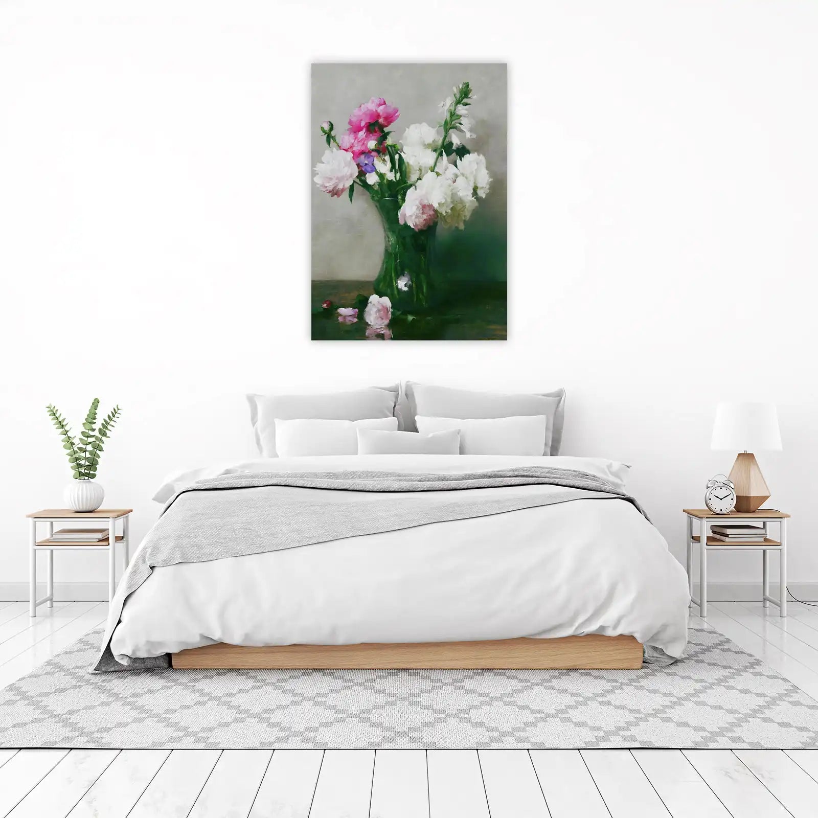 Elegant Peony & Foxglove Still Life Wall Art