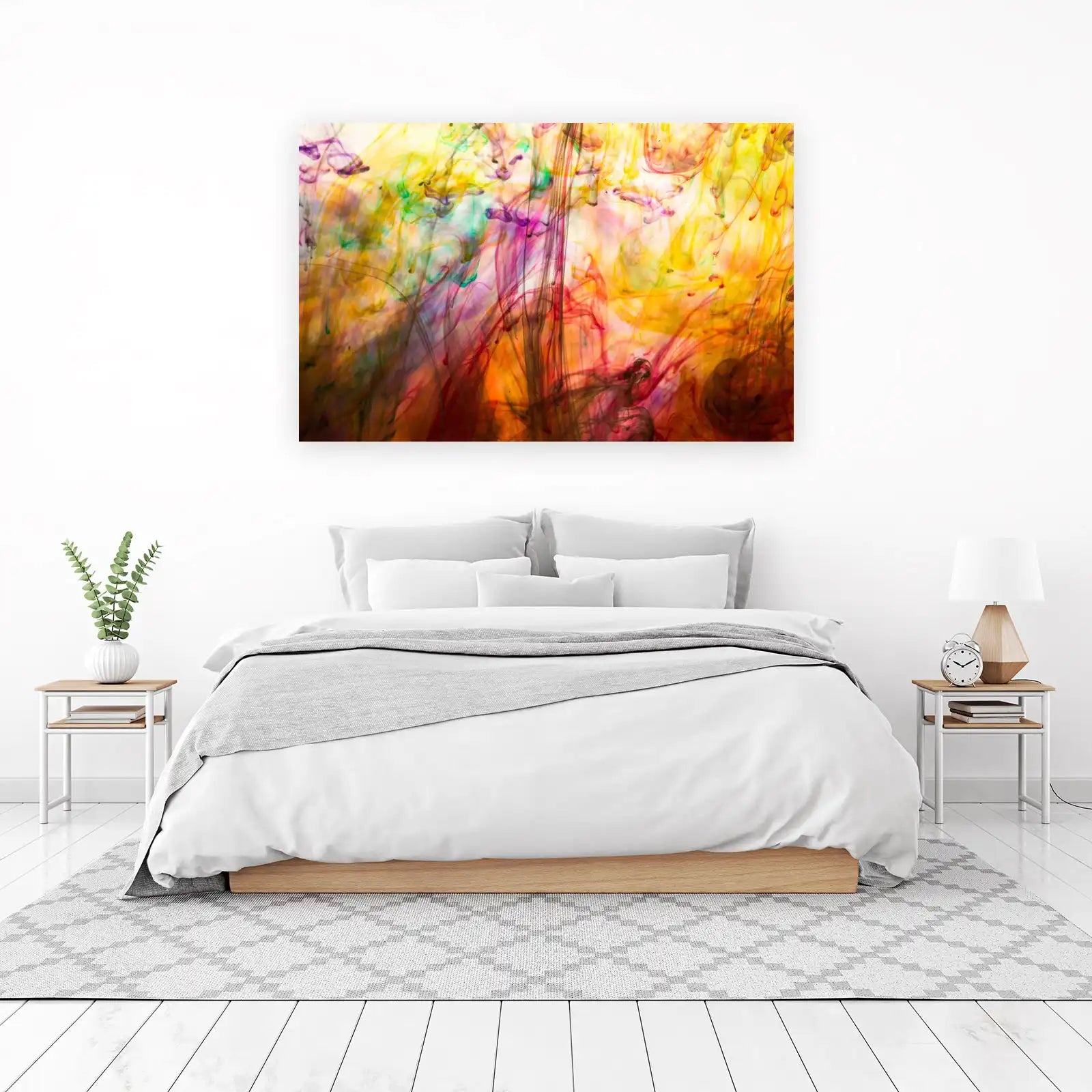 Vibrant Ink Swirls Abstract Wall Art