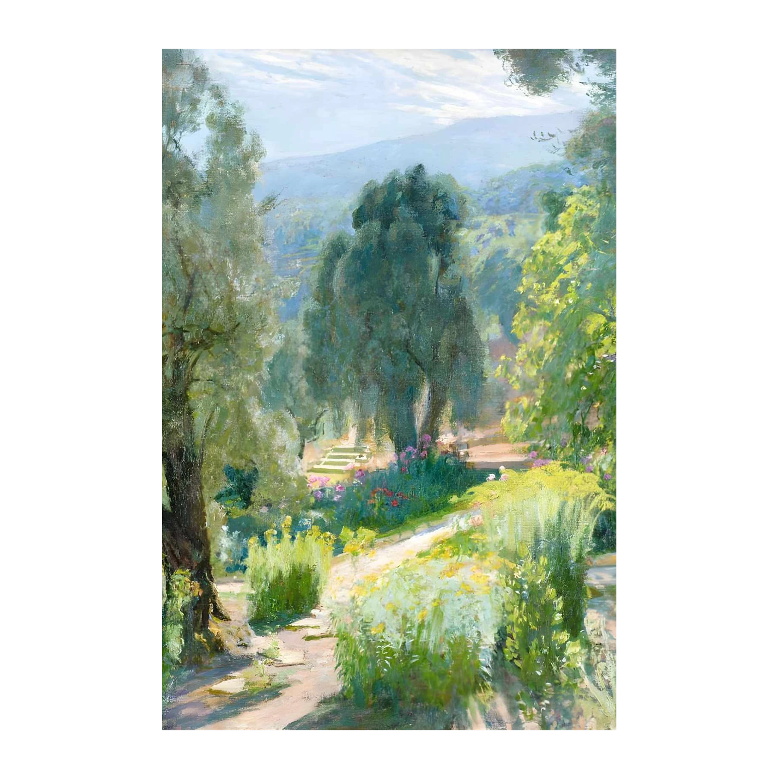 Serene Garden Path Impressionist Wall Art