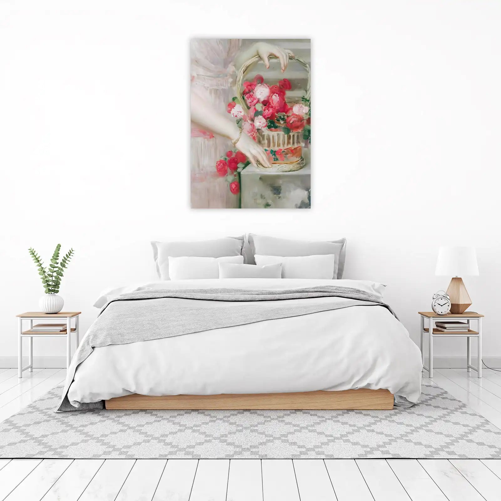Vintage Floral Basket Elegance Wall Art