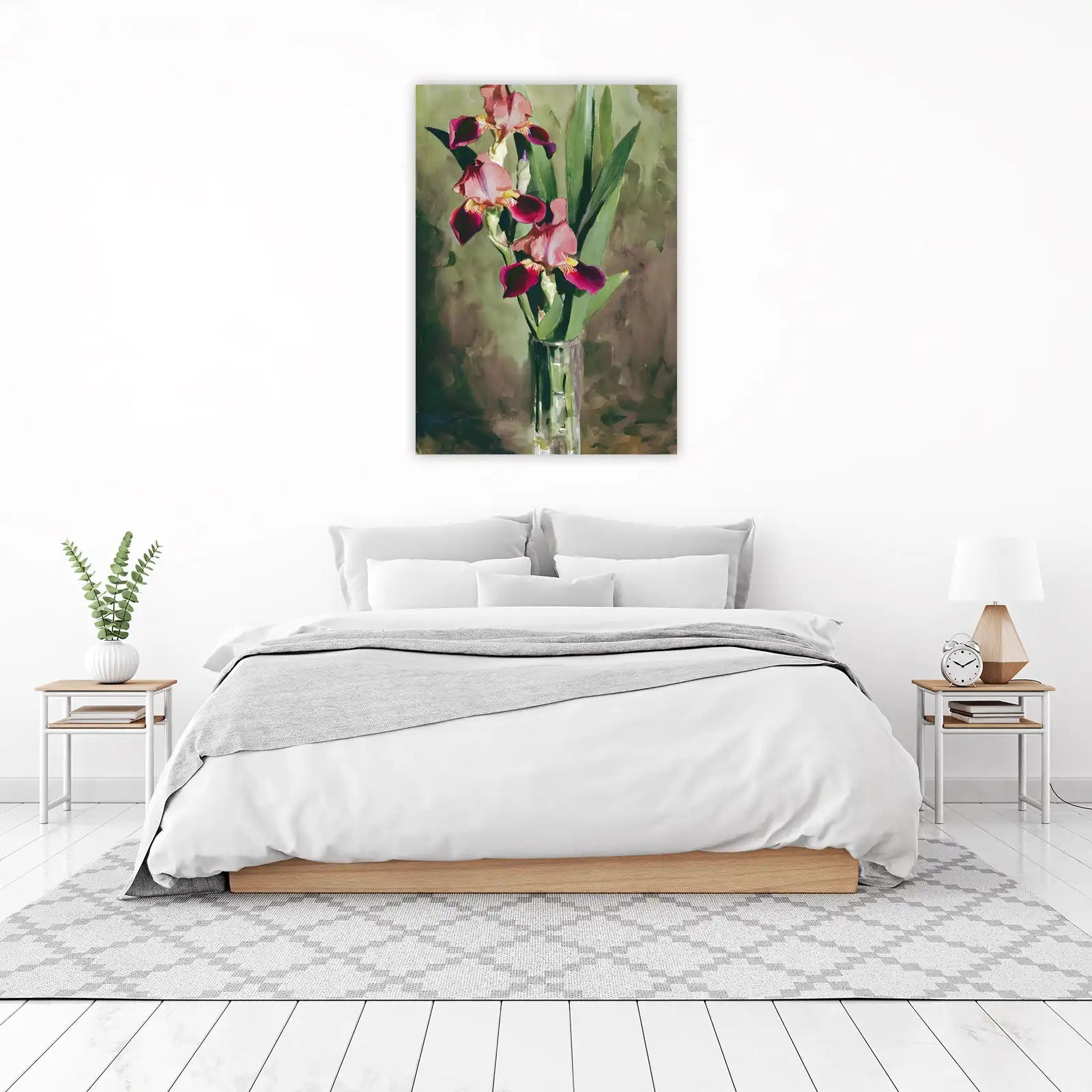 Elegant Iris Bouquet Watercolor Wall Art