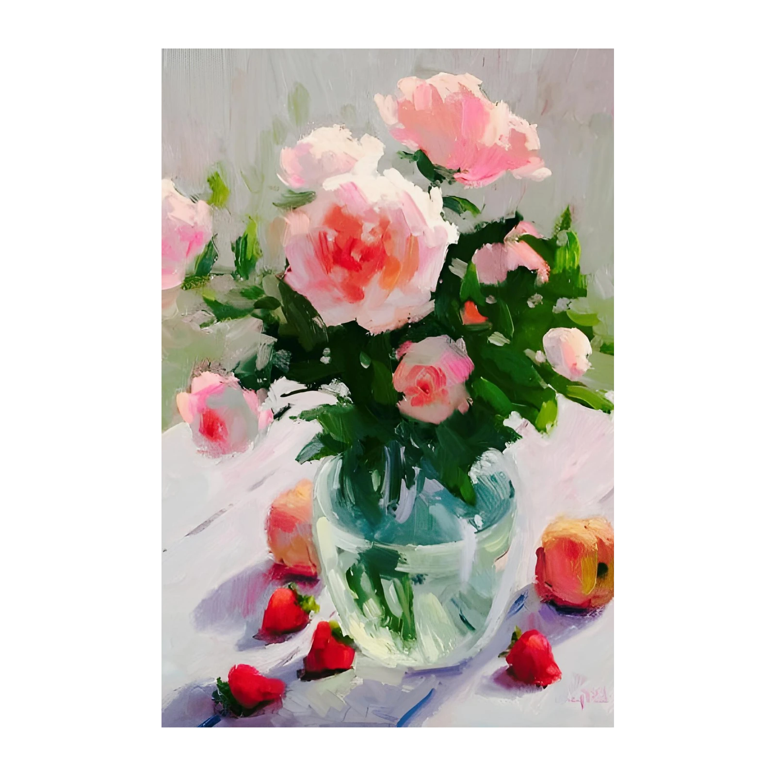 Vibrant Pink Peony Still Life Wall Art