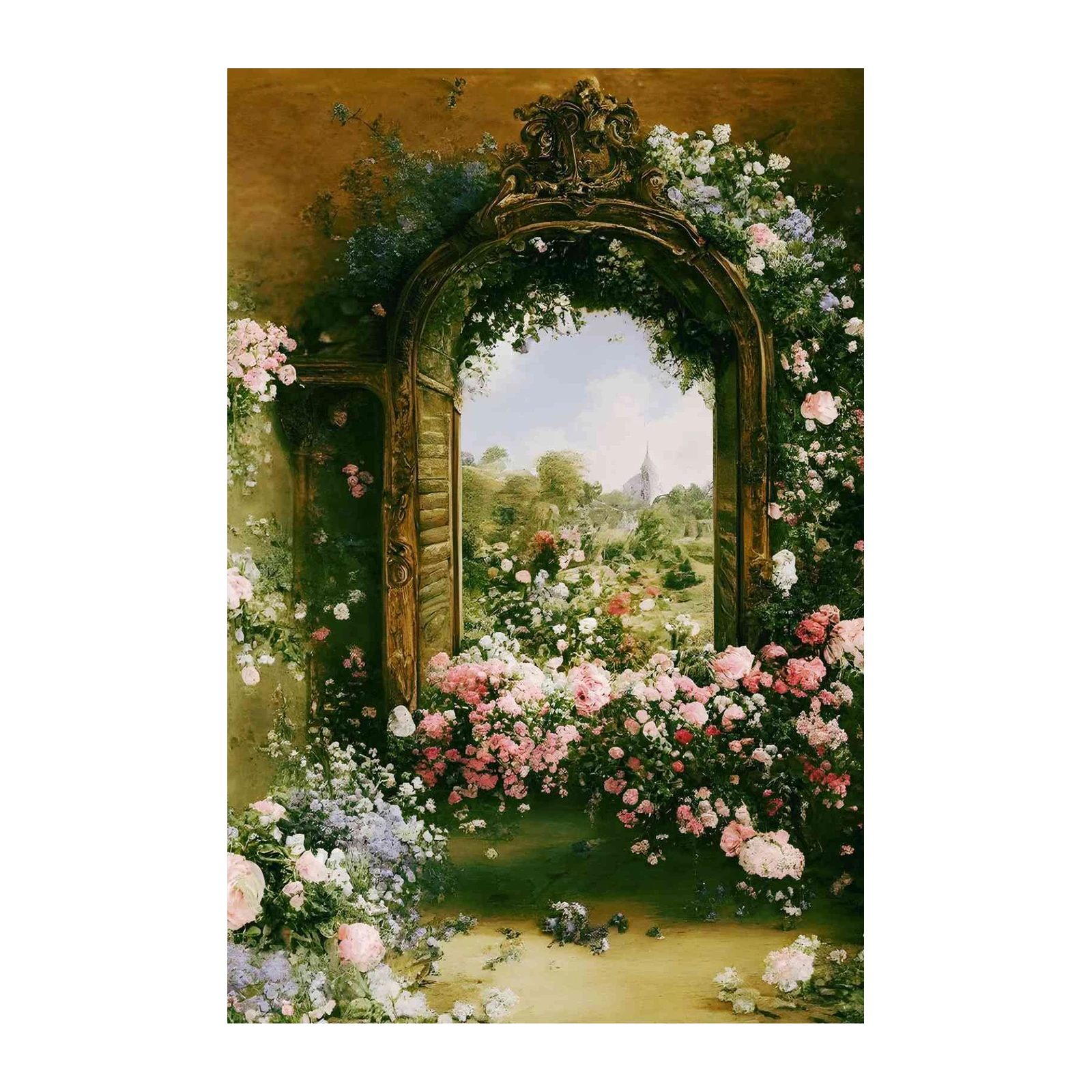 Enchanted Garden Archway Floral Romantic Wall Art