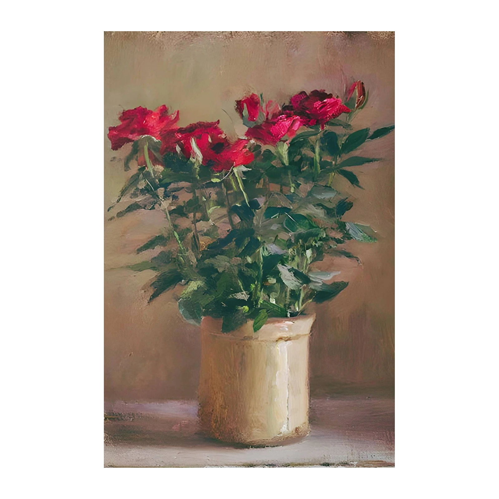 Elegant Red Roses Still Life Wall Art