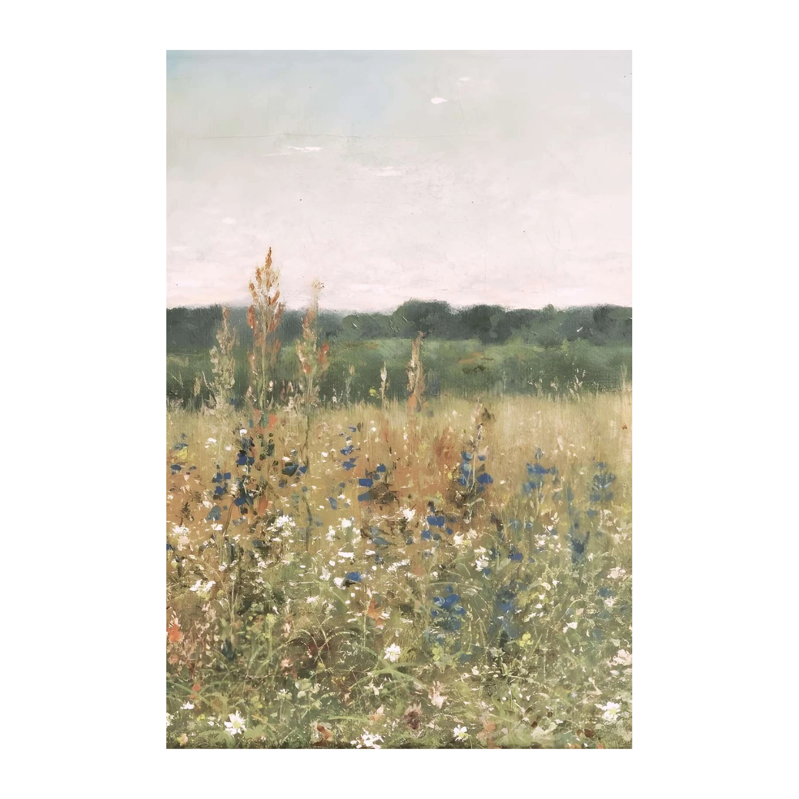 Serene Meadow Wildflowers Wall Art