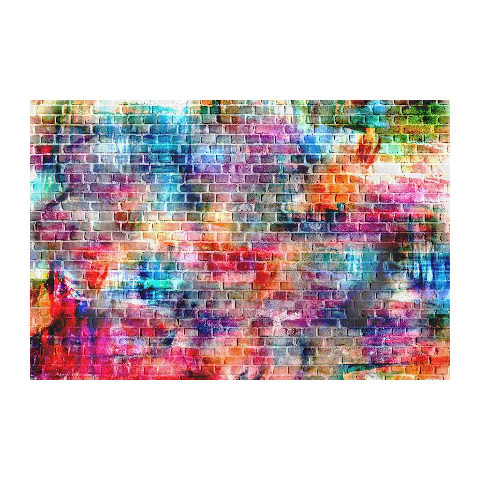 Vibrant Graffiti Brick Wall Wall Art