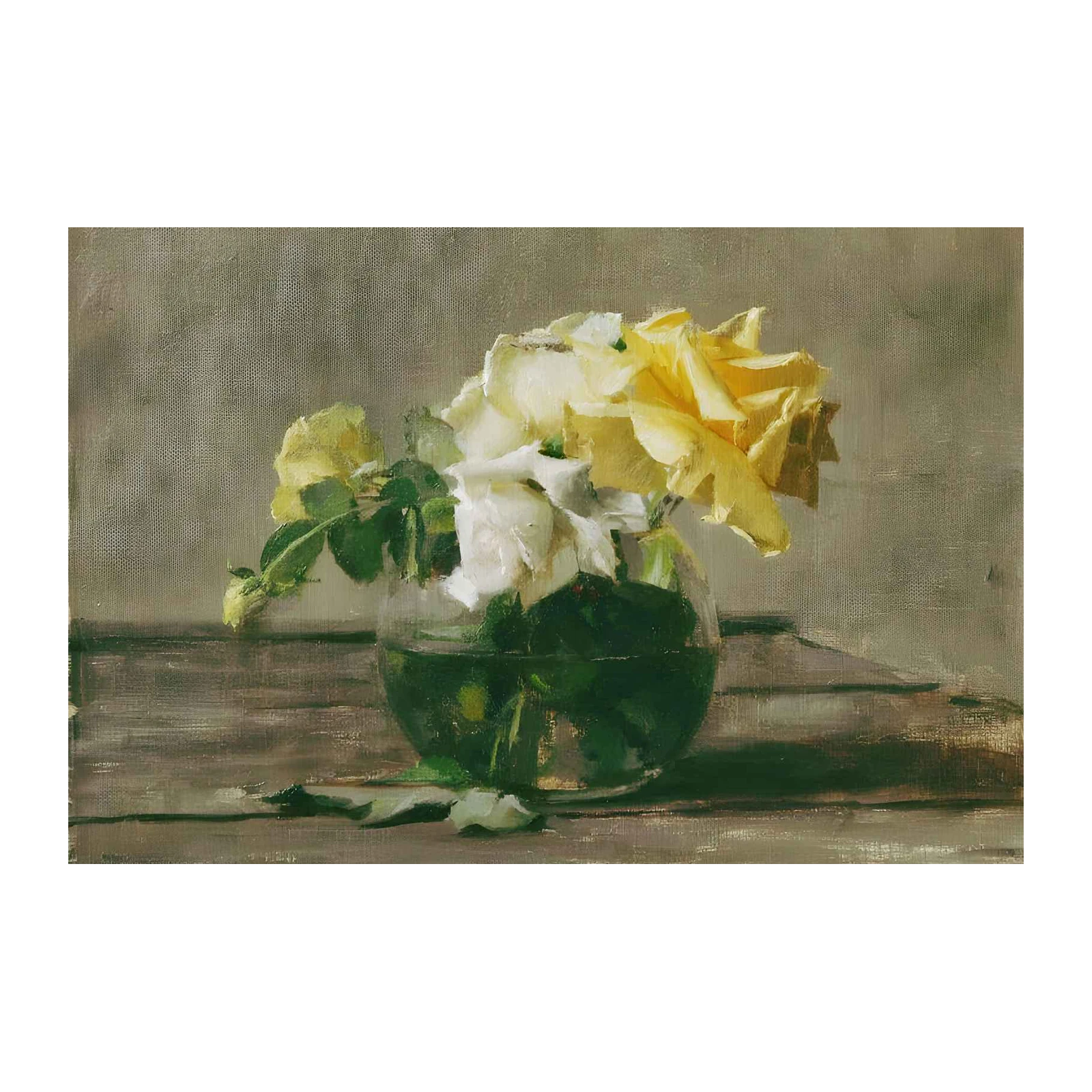 Yellow Roses Still Life Wall Art
