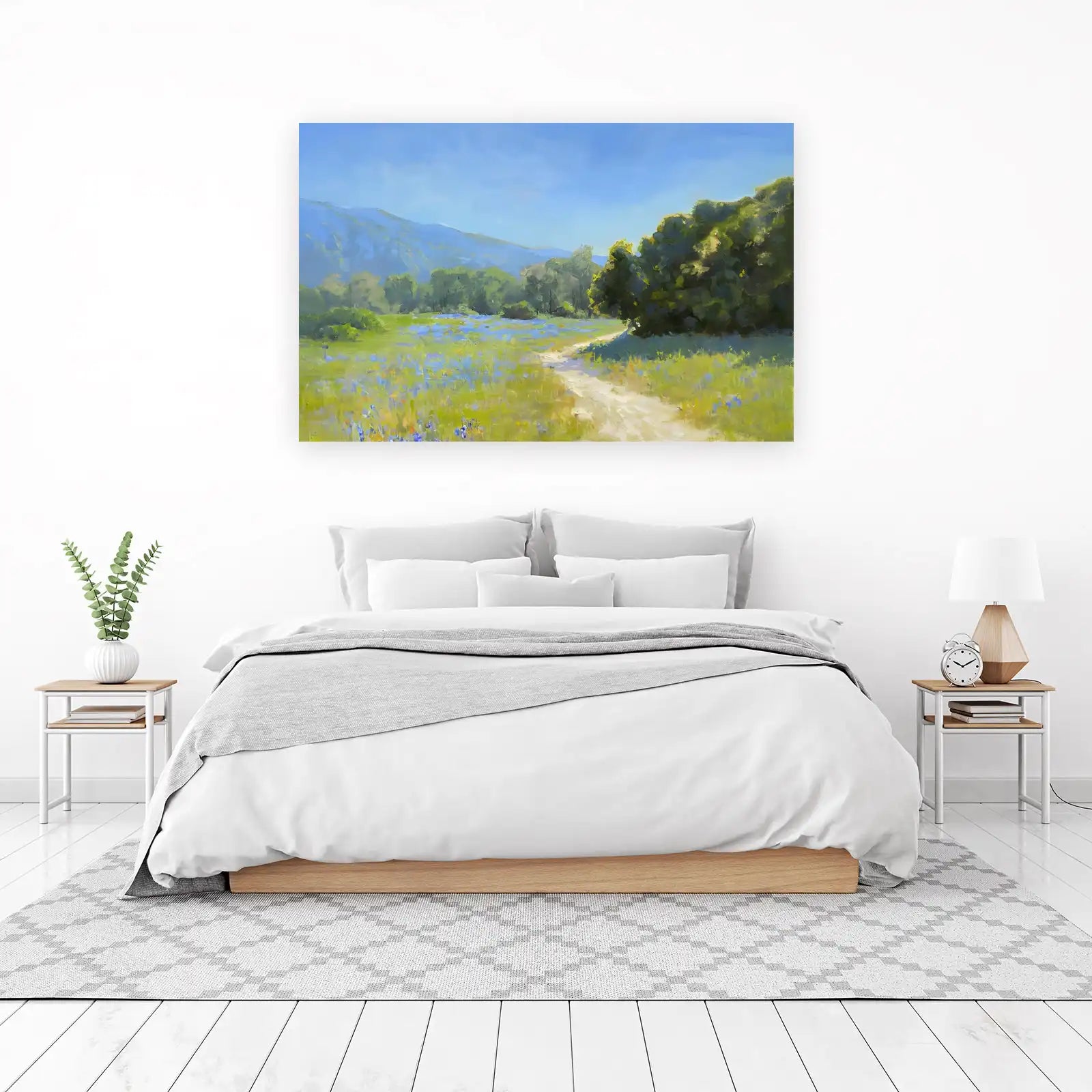 Vibrant Bluebonnet Field Landscape Wall Art