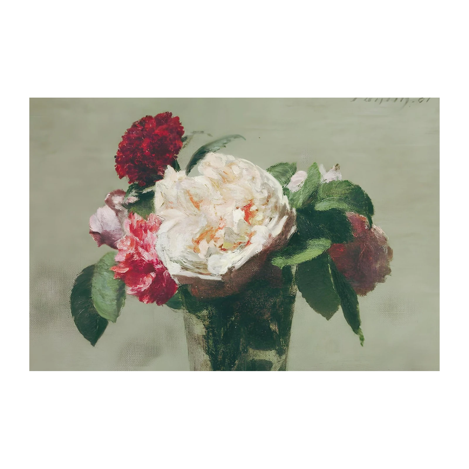Vintage Floral Still Life Oil Painting Wall Art