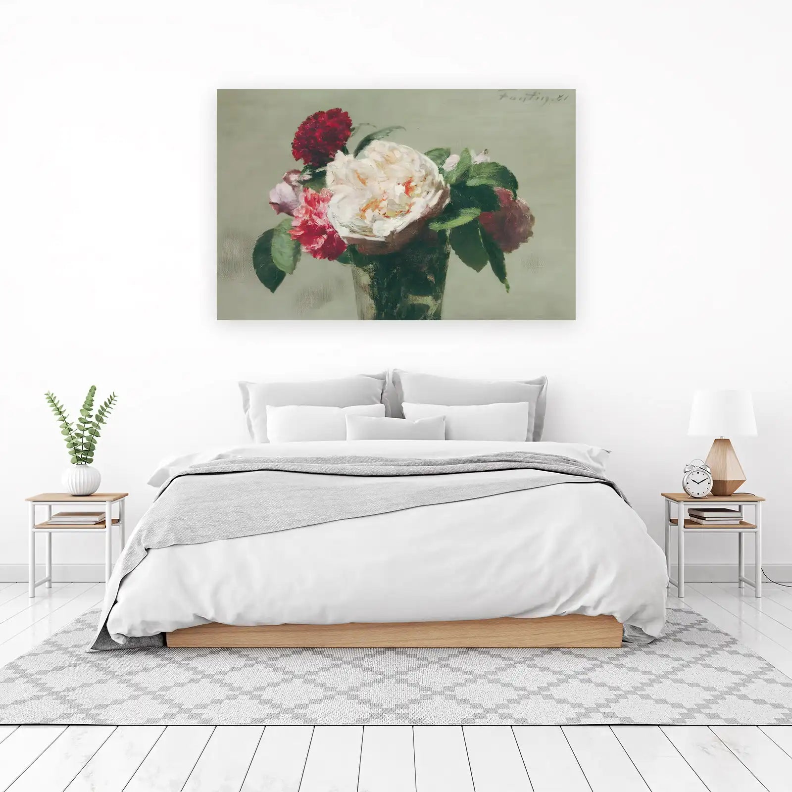 Vintage Floral Still Life Oil Painting Wall Art