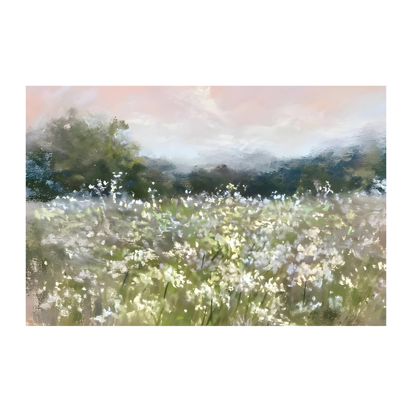 Soft Meadow Bloom Landscape Wall Art